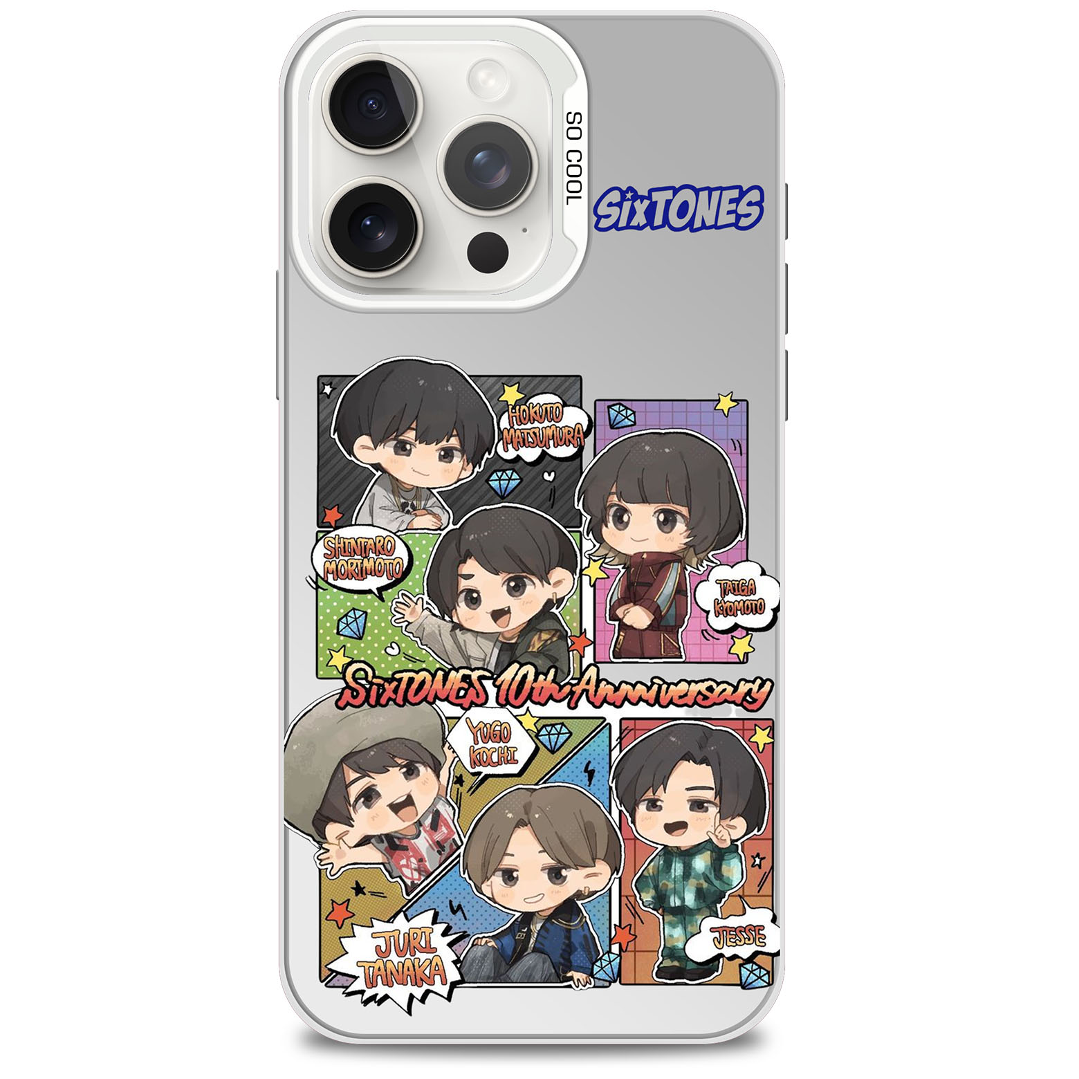 レーザーグラデーションスマートフォンケース-銀【SixTONES/BOYZ】-YITOTO™推し活がもっと楽しくなる