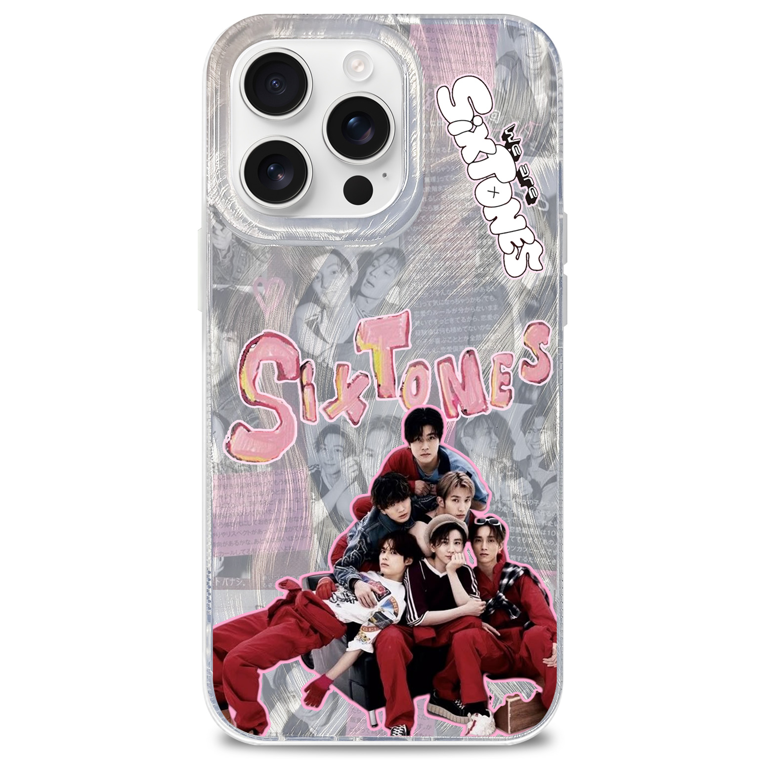 フェザーテクスチャーレーザーグラデーションスマートフォンケース【SixTONES/バリア】