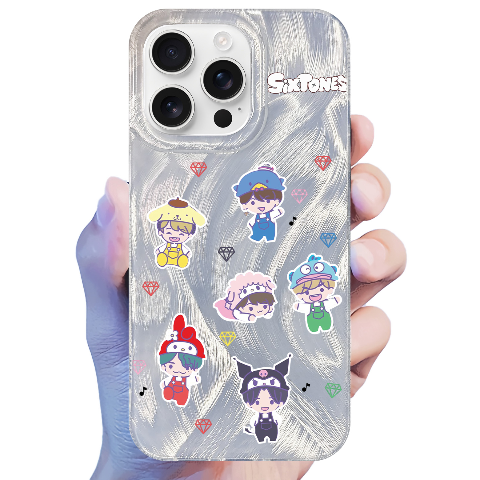 フェザーテクスチャーレーザーグラデーションスマートフォンケース【SixTONES/THEBALLERS】