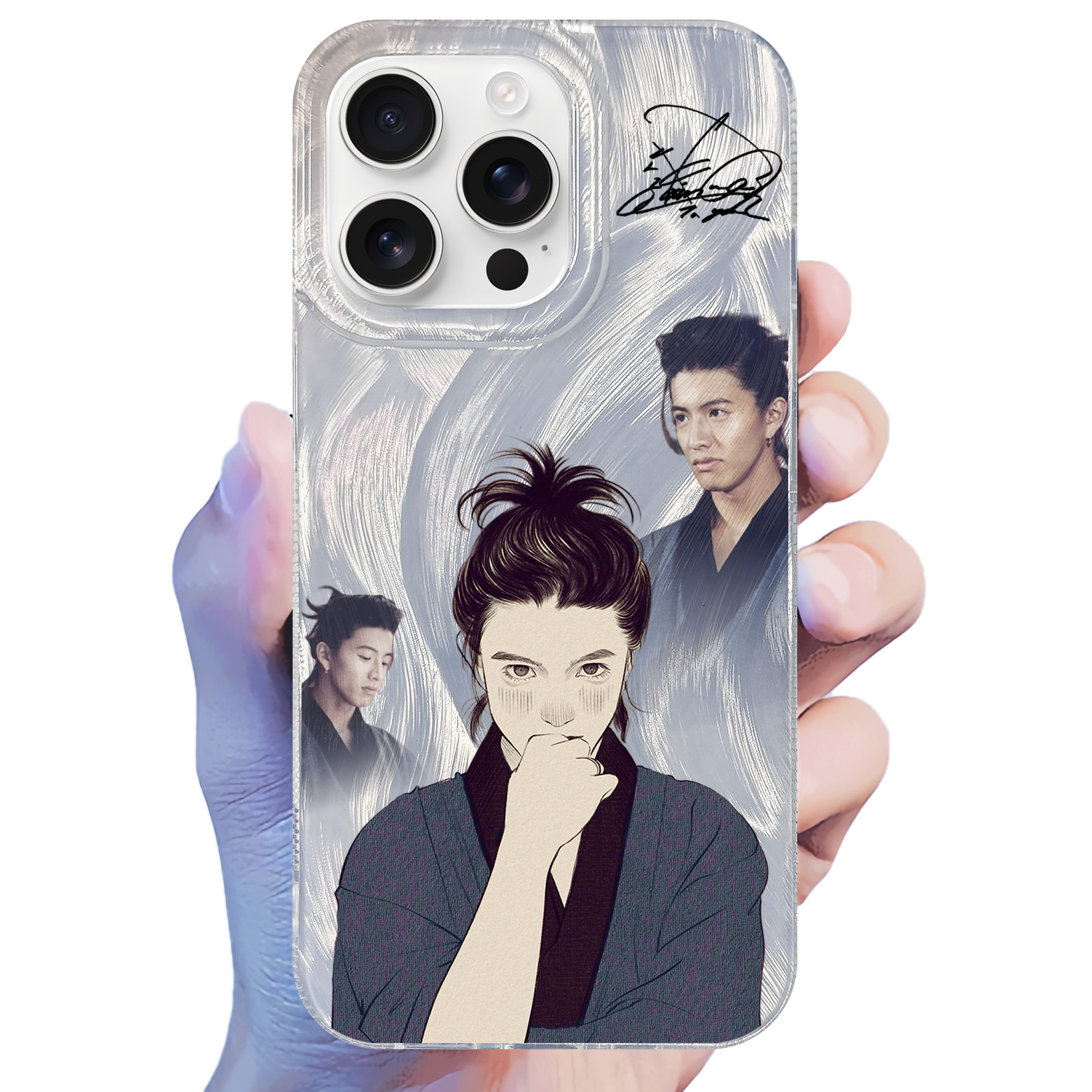 フェザーテクスチャーレーザーグラデーションスマートフォンケース【木村拓哉きむらたくや】