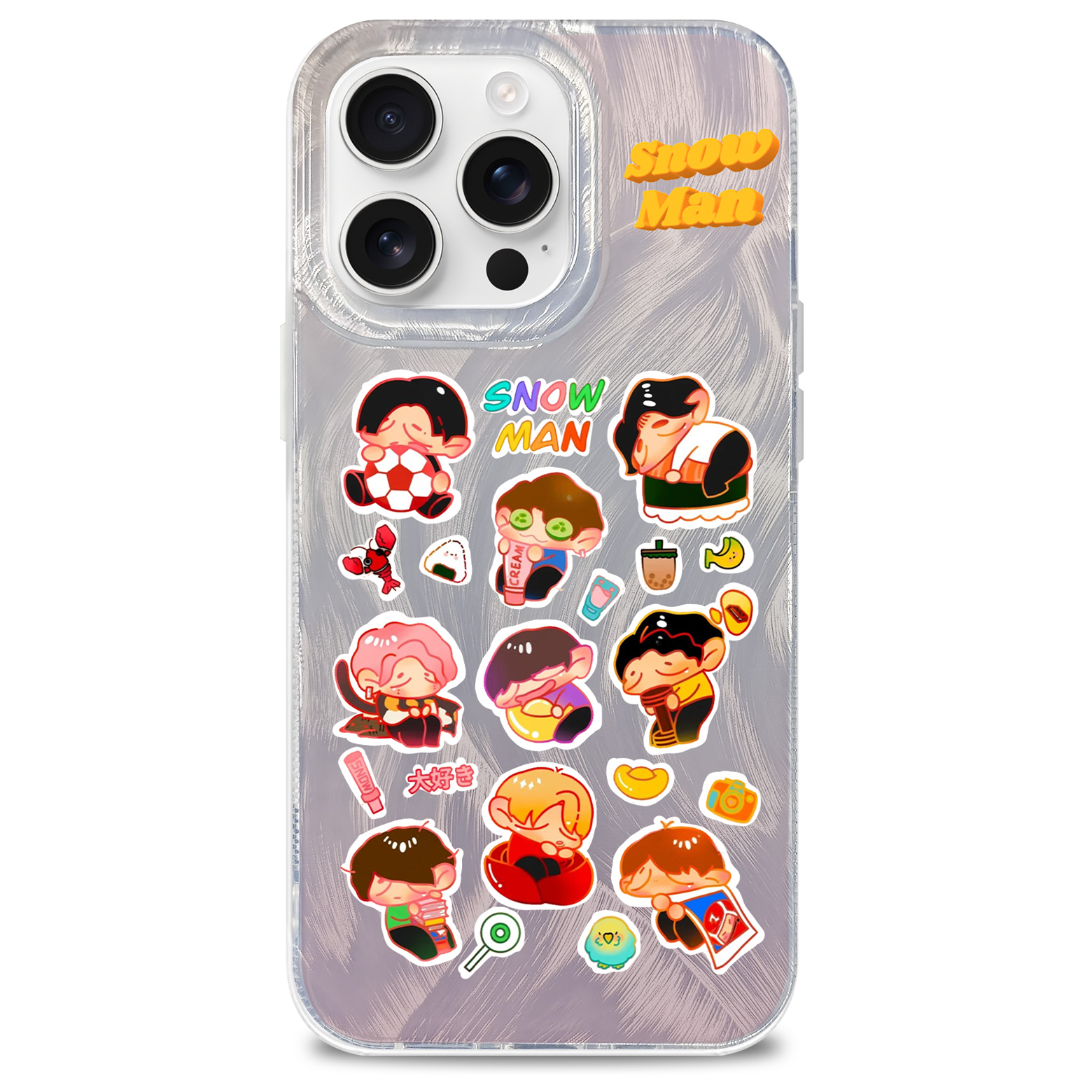 フェザーテクスチャーレーザーグラデーションスマートフォンケース【SnowMan】