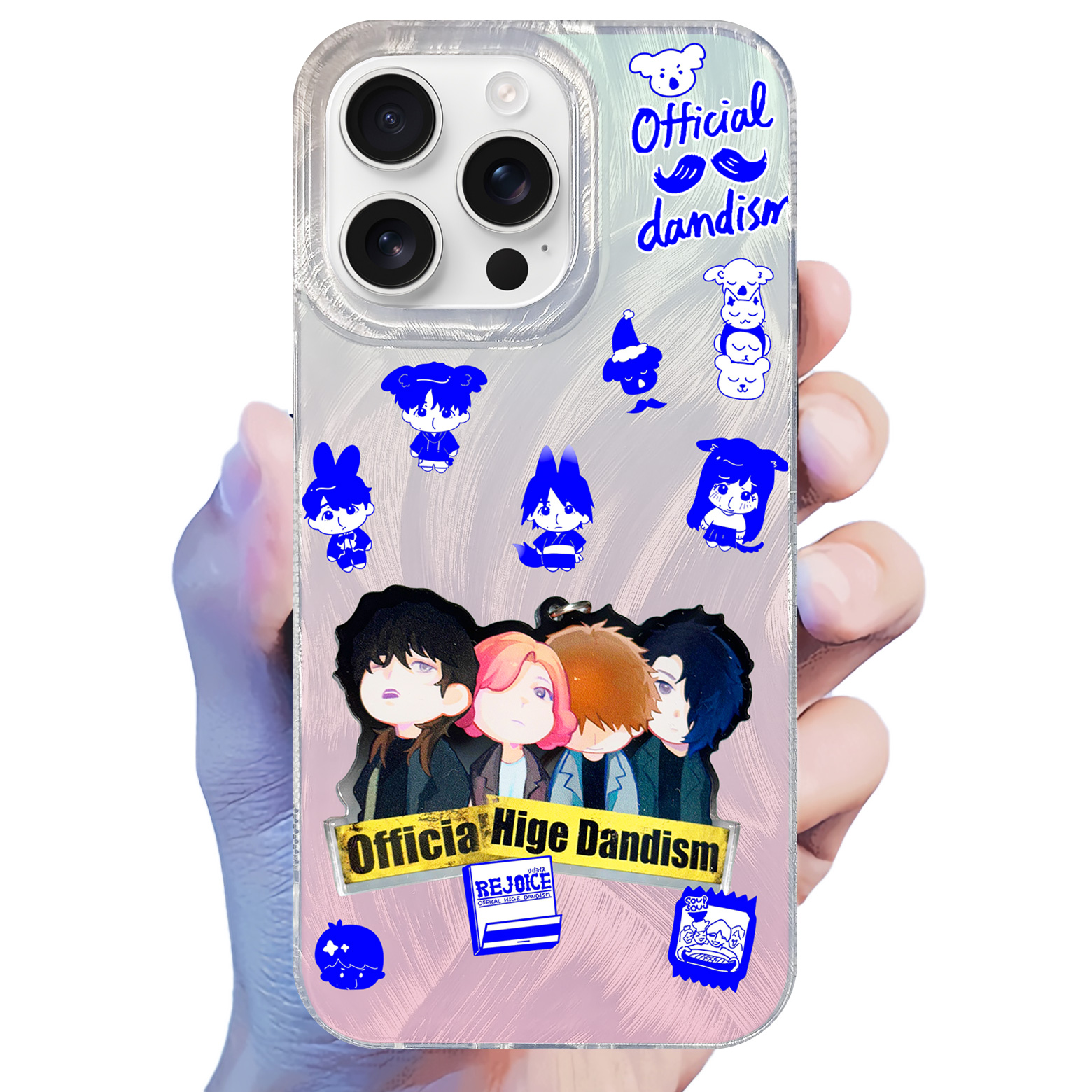 フェザーテクスチャーレーザーグラデーションスマートフォンケース【Official髭男dism/Same Blue】