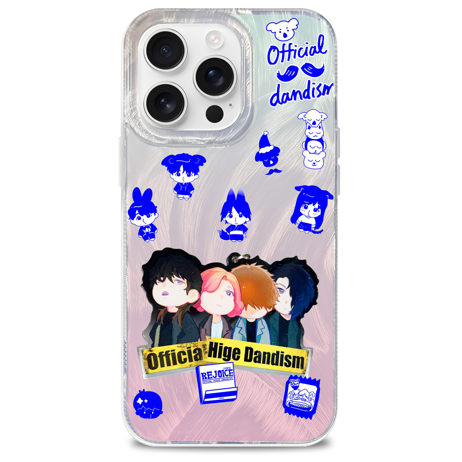 フェザーテクスチャーレーザーグラデーションスマートフォンケース【Official髭男dism/Same Blue】