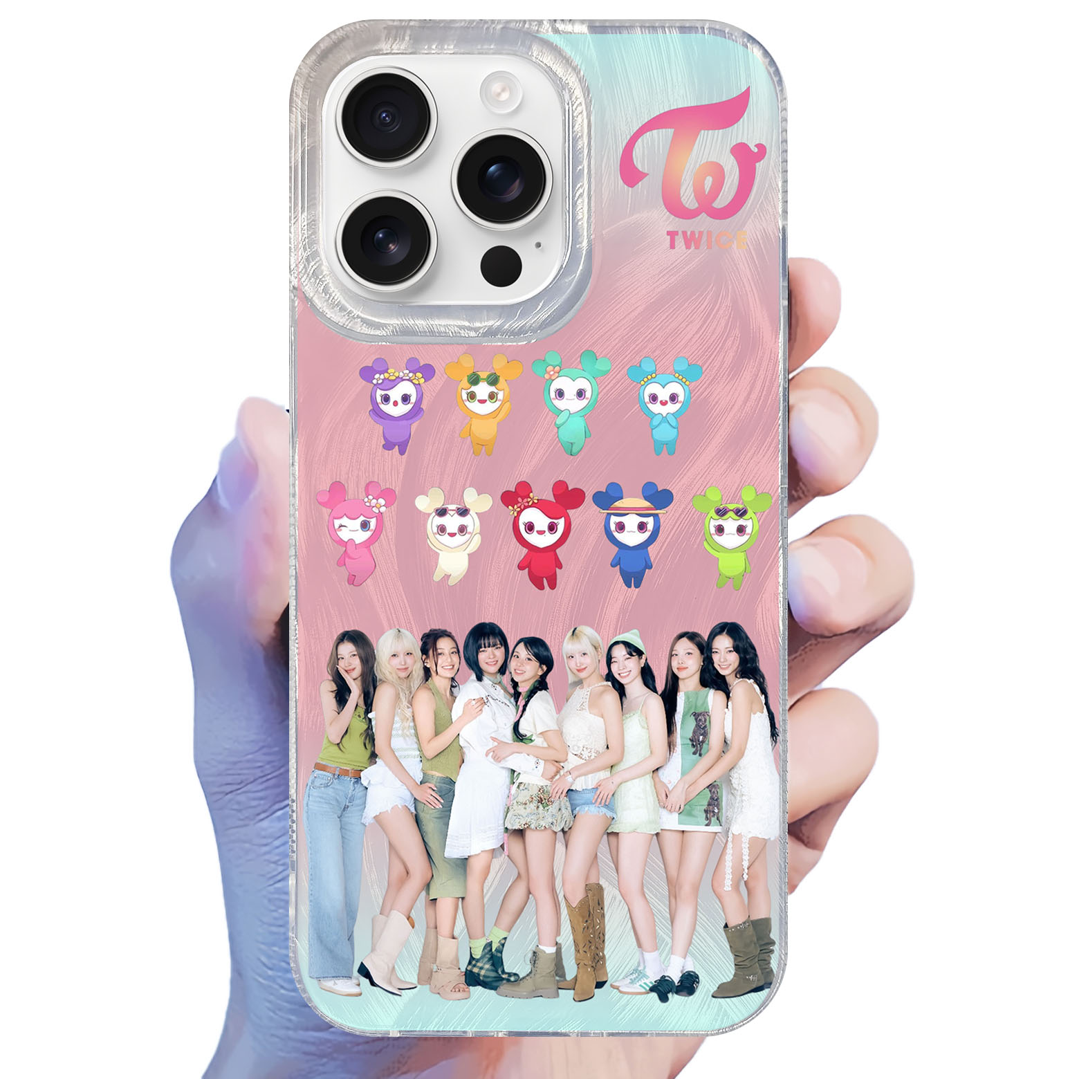 フェザーテクスチャーレーザーグラデーションスマートフォンケース【TWICE/#TWICE5】-A-YITOTO™推し活がもっと楽しくなる