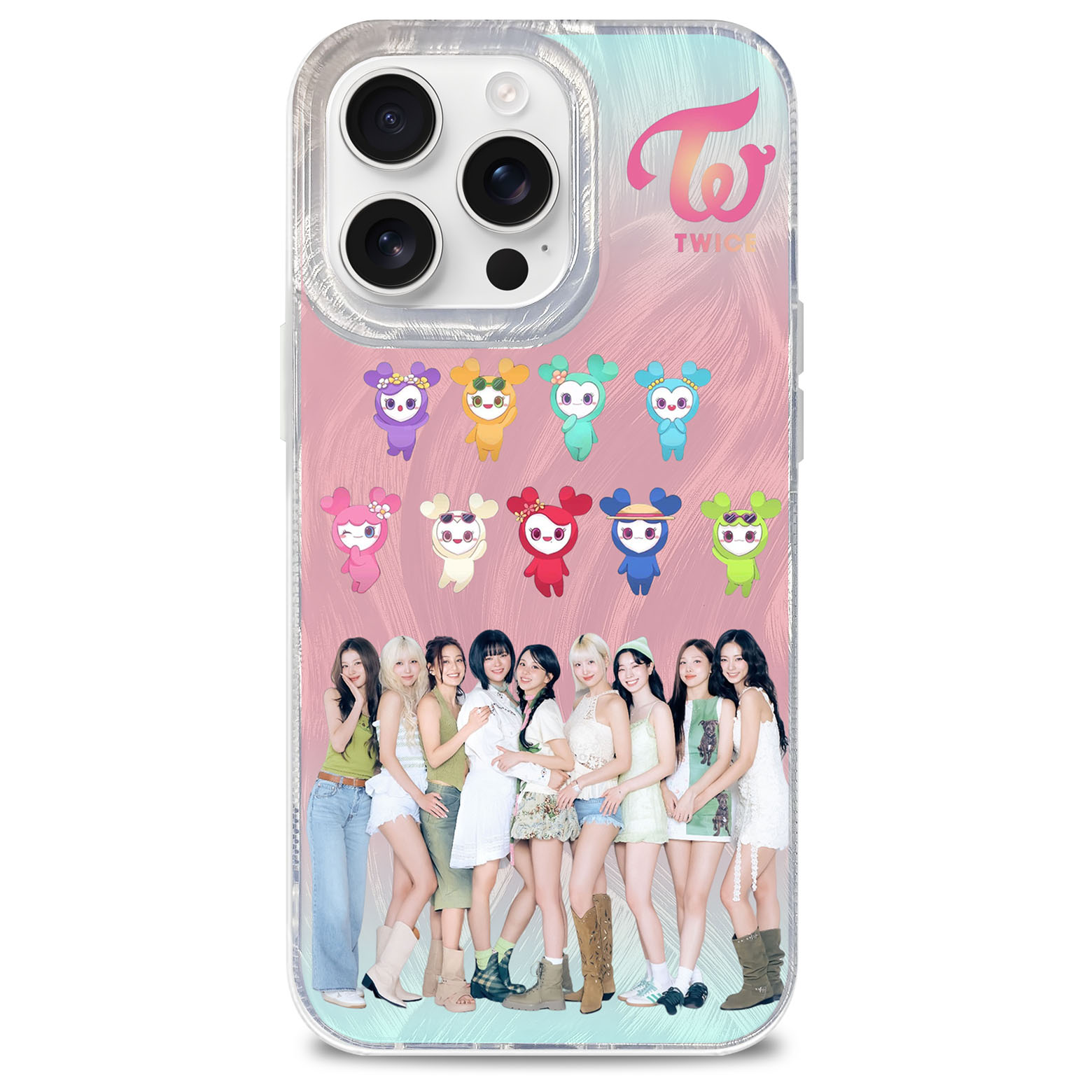 フェザーテクスチャーレーザーグラデーションスマートフォンケース【TWICE/#TWICE5】-A