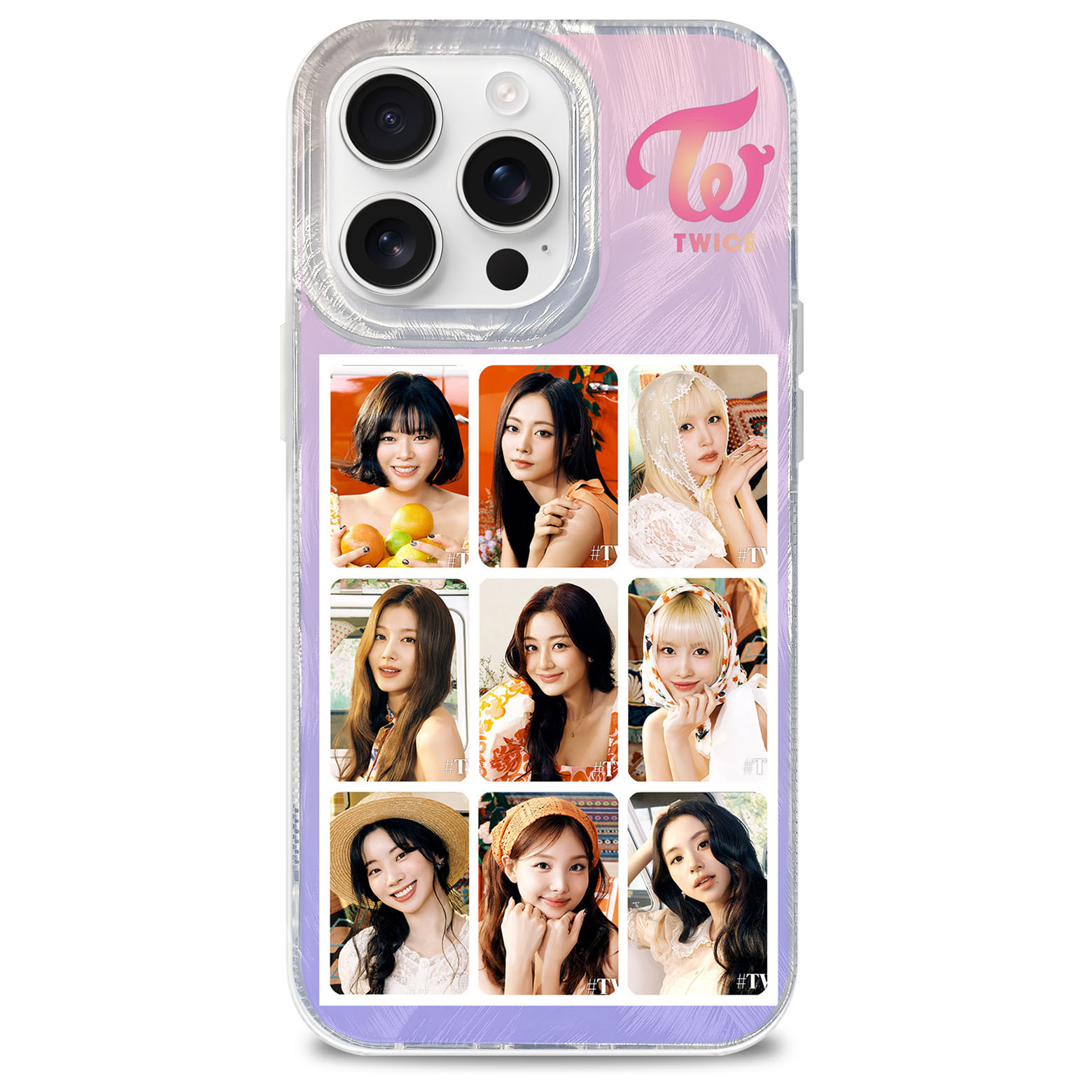 フェザーテクスチャーレーザーグラデーションスマートフォンケース【TWICE/#TWICE5】-B-YITOTO™推し活がもっと楽しくなる