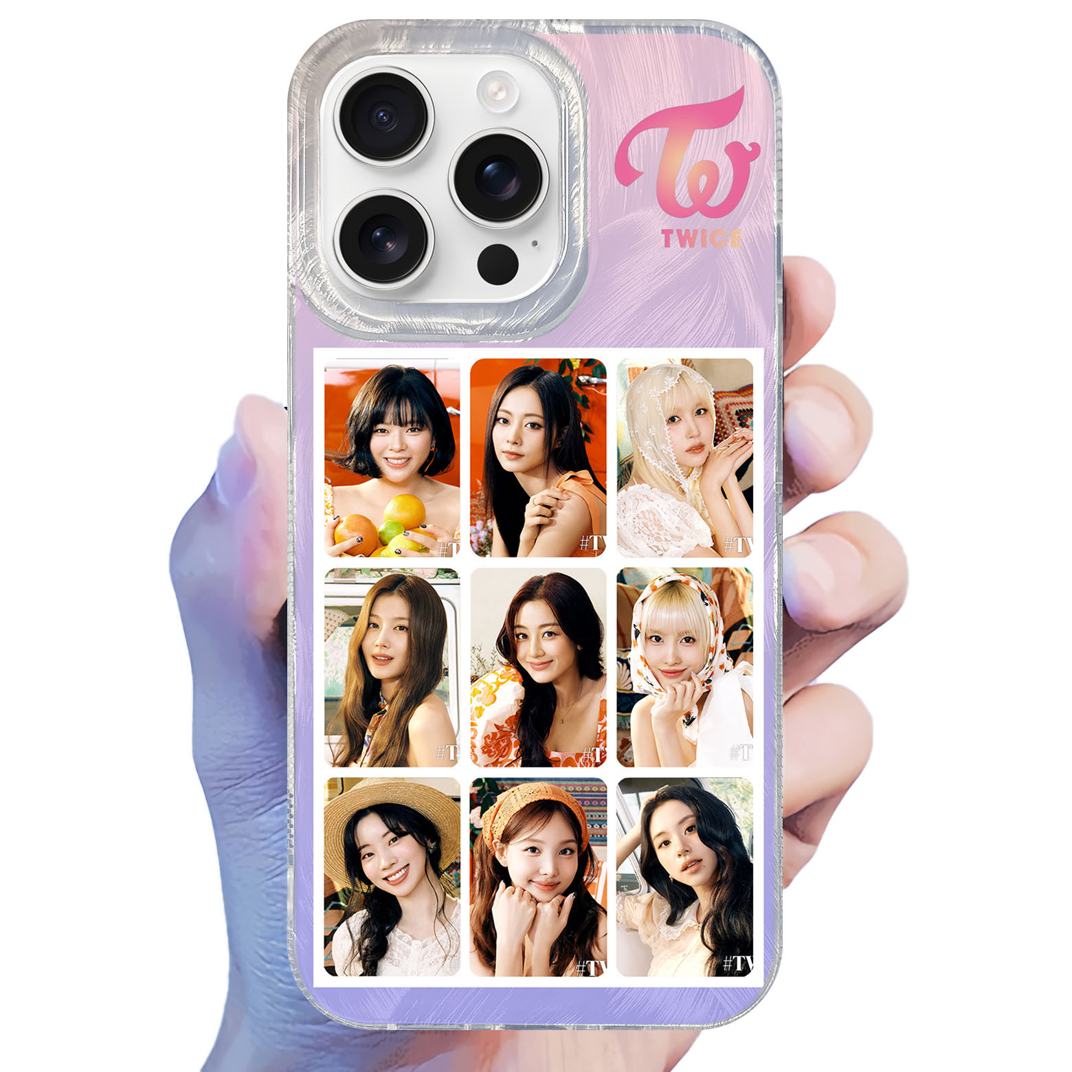 フェザーテクスチャーレーザーグラデーションスマートフォンケース【TWICE/#TWICE5】-B-YITOTO™推し活がもっと楽しくなる