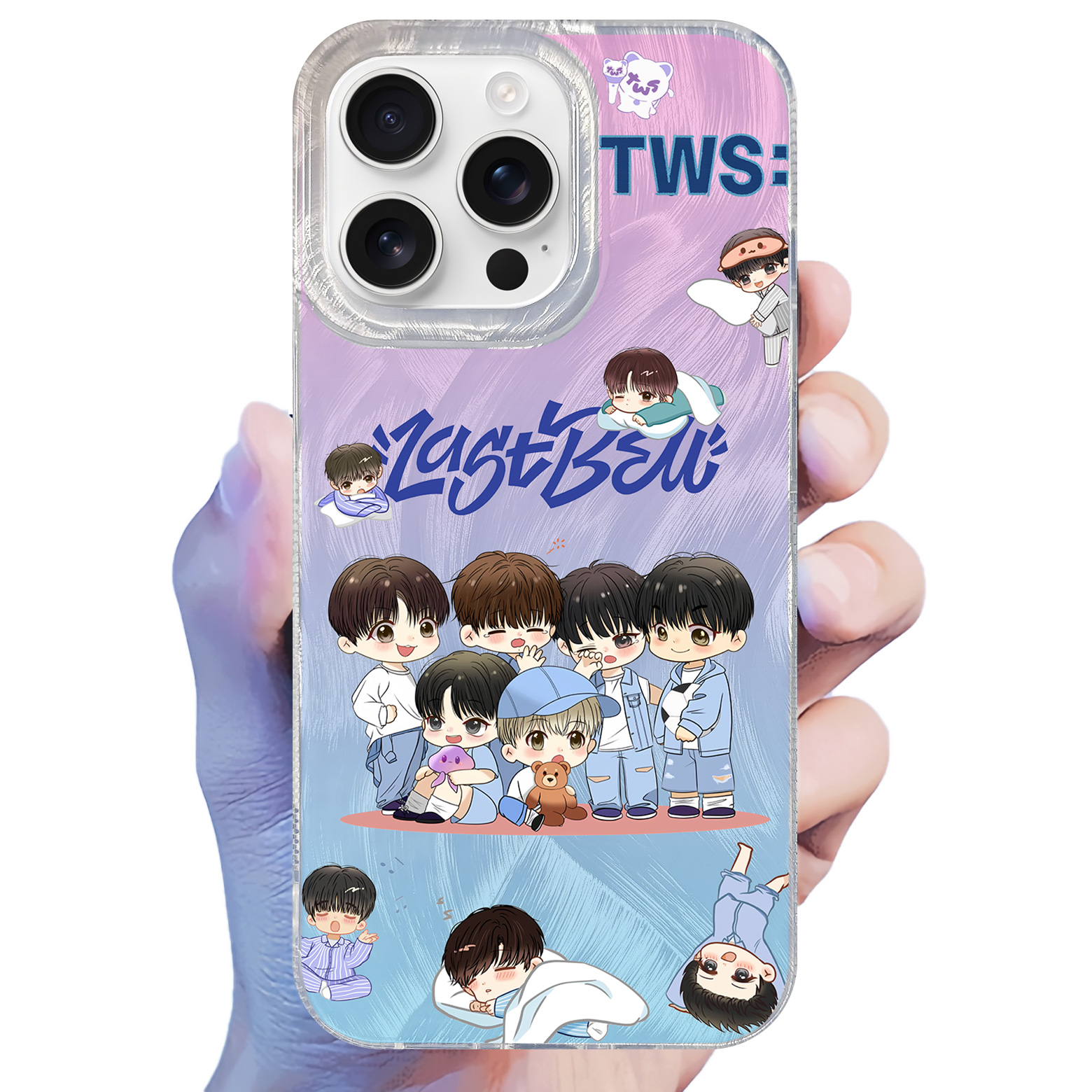 フェザーテクスチャーレーザーグラデーションスマートフォンケース【TWS/Last Bell】