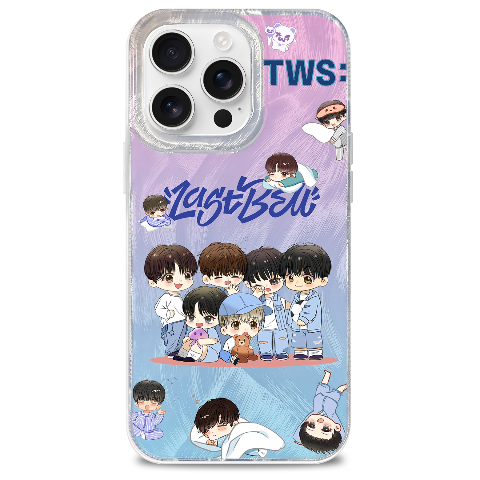 フェザーテクスチャーレーザーグラデーションスマートフォンケース【TWS/Last Bell】
