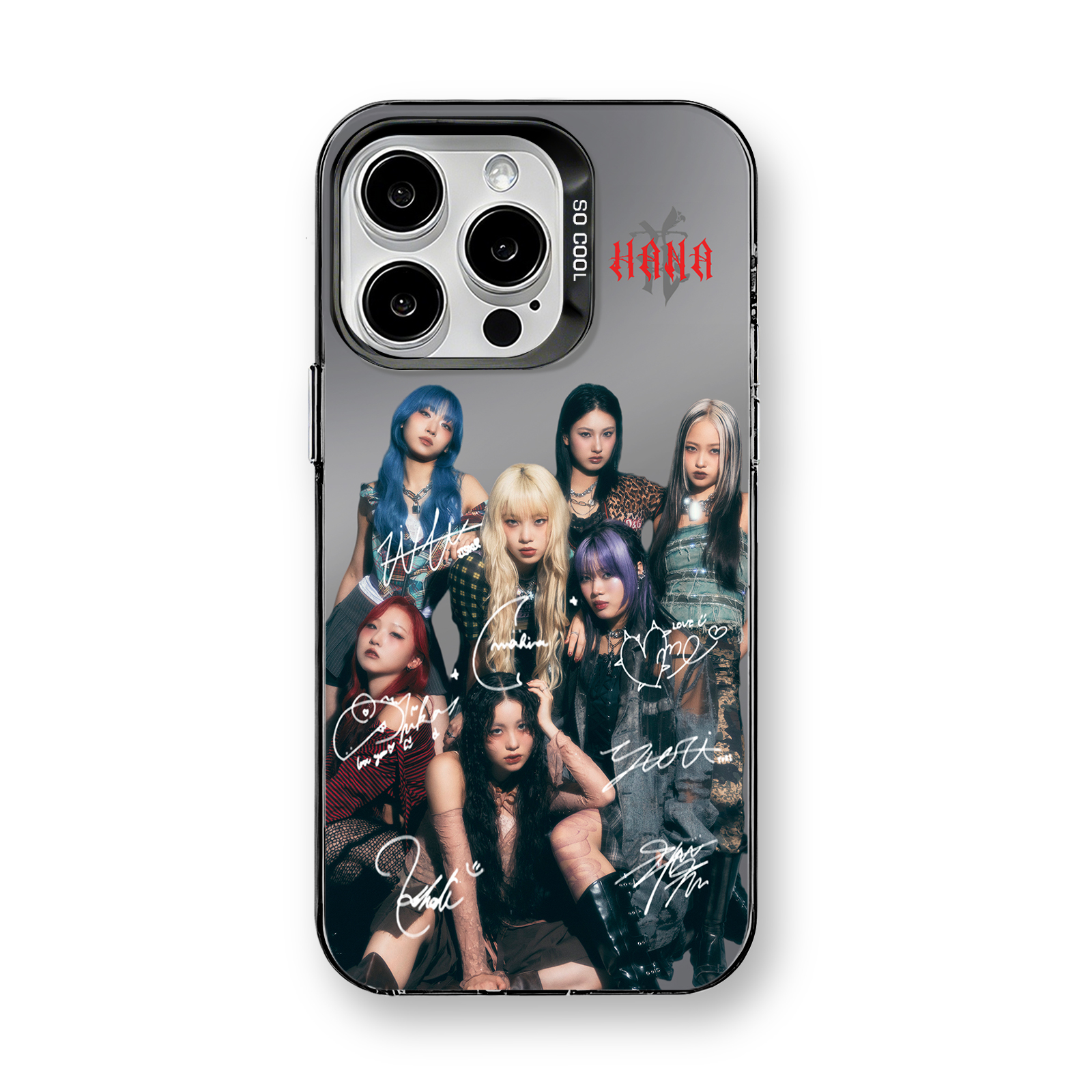 ミラースマホケース-黒【HANA/Bad Girl】