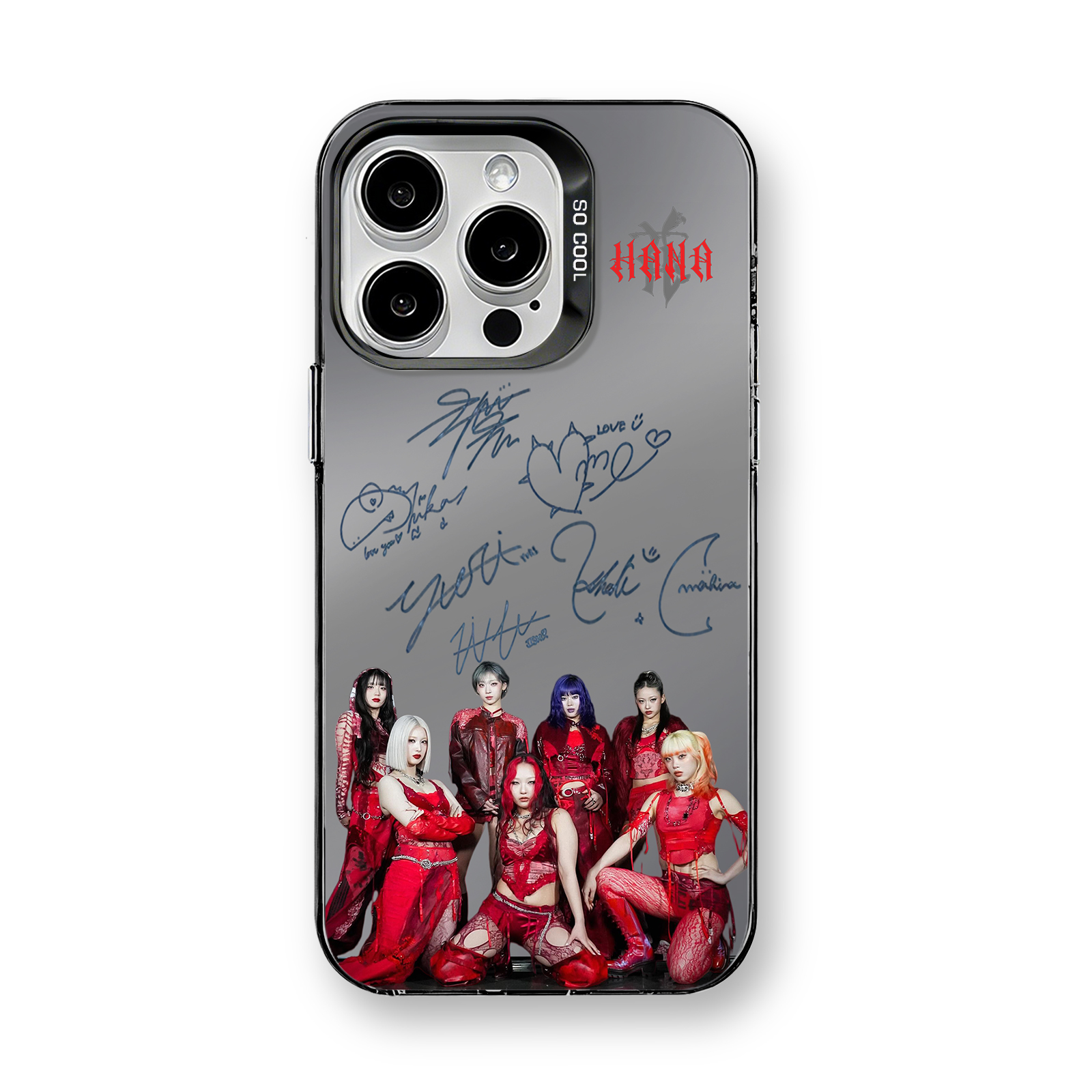 ミラースマホケース-黒【HANA/HANA】