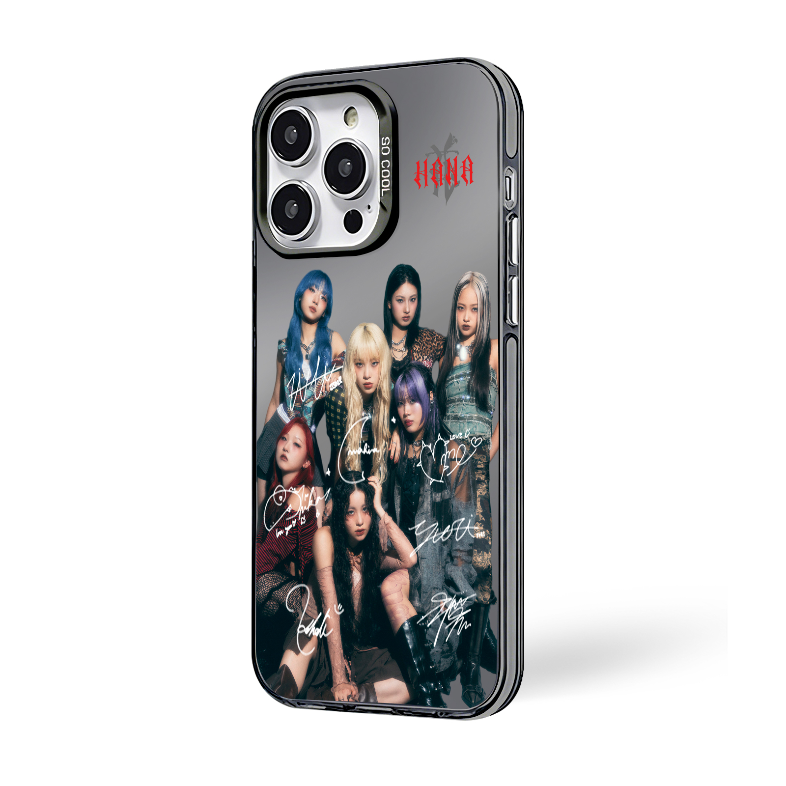 ミラースマホケース-黒【HANA/Bad Girl】