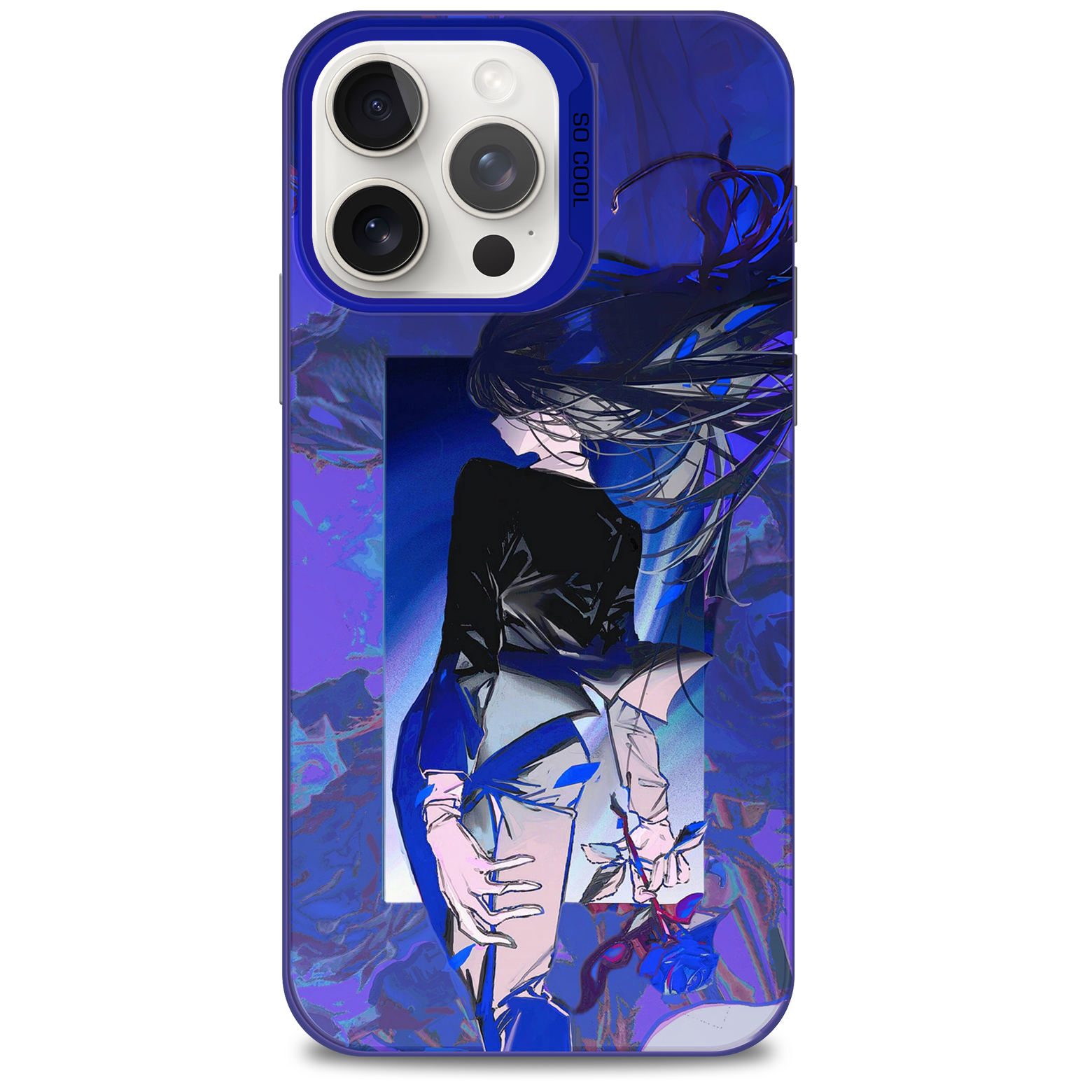 レーザーグラデーションスマートフォンケース-青【ADO】