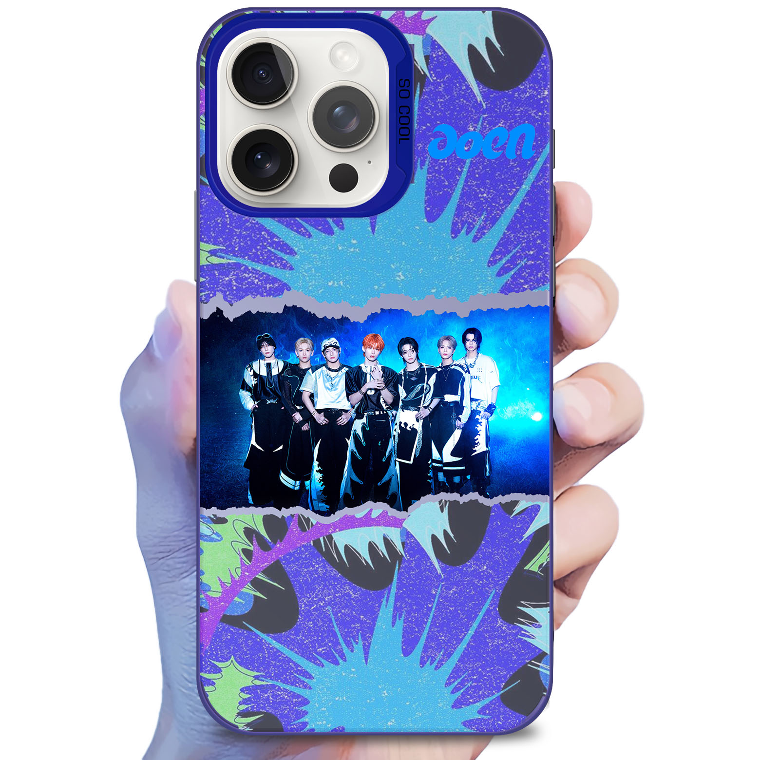 レーザーグラデーションスマートフォンケース-青【aoen/青い太陽】-YITOTO™推し活がもっと楽しくなる