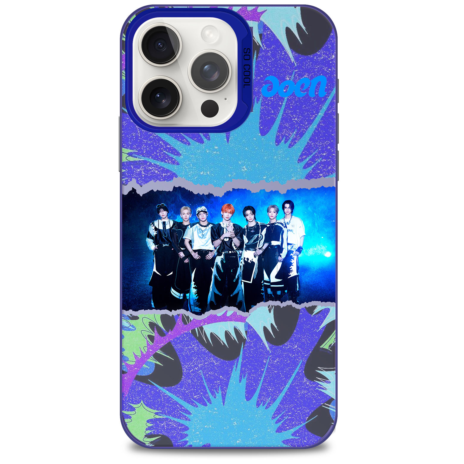 レーザーグラデーションスマートフォンケース-青【aoen/青い太陽】-YITOTO™推し活がもっと楽しくなる