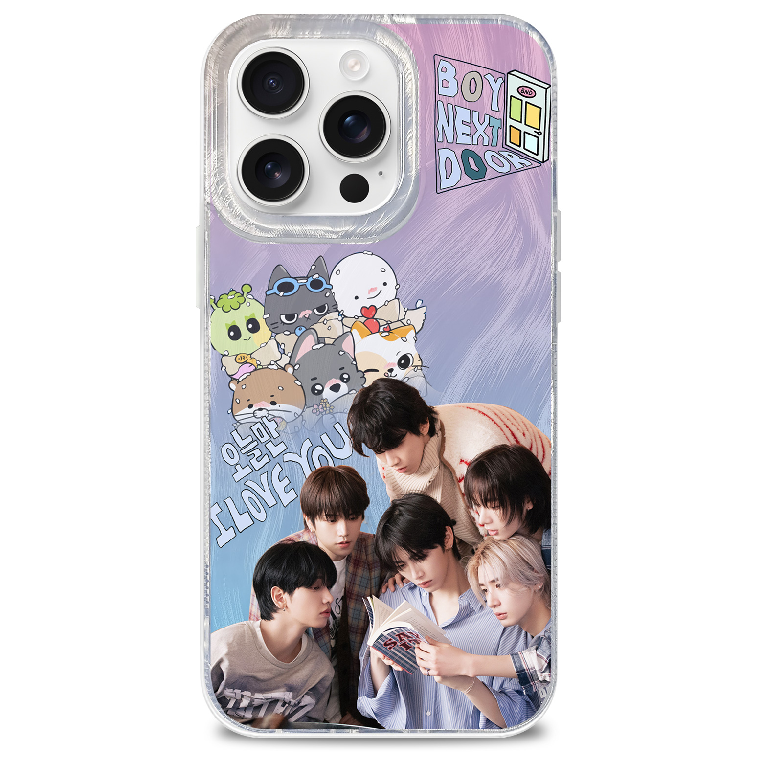 フェザーテクスチャーレーザーグラデーションスマートフォンケース【BOYNEXTDOOR/오늘만 I LOVE YOU (IF I SAY, I LOVE YOU)】