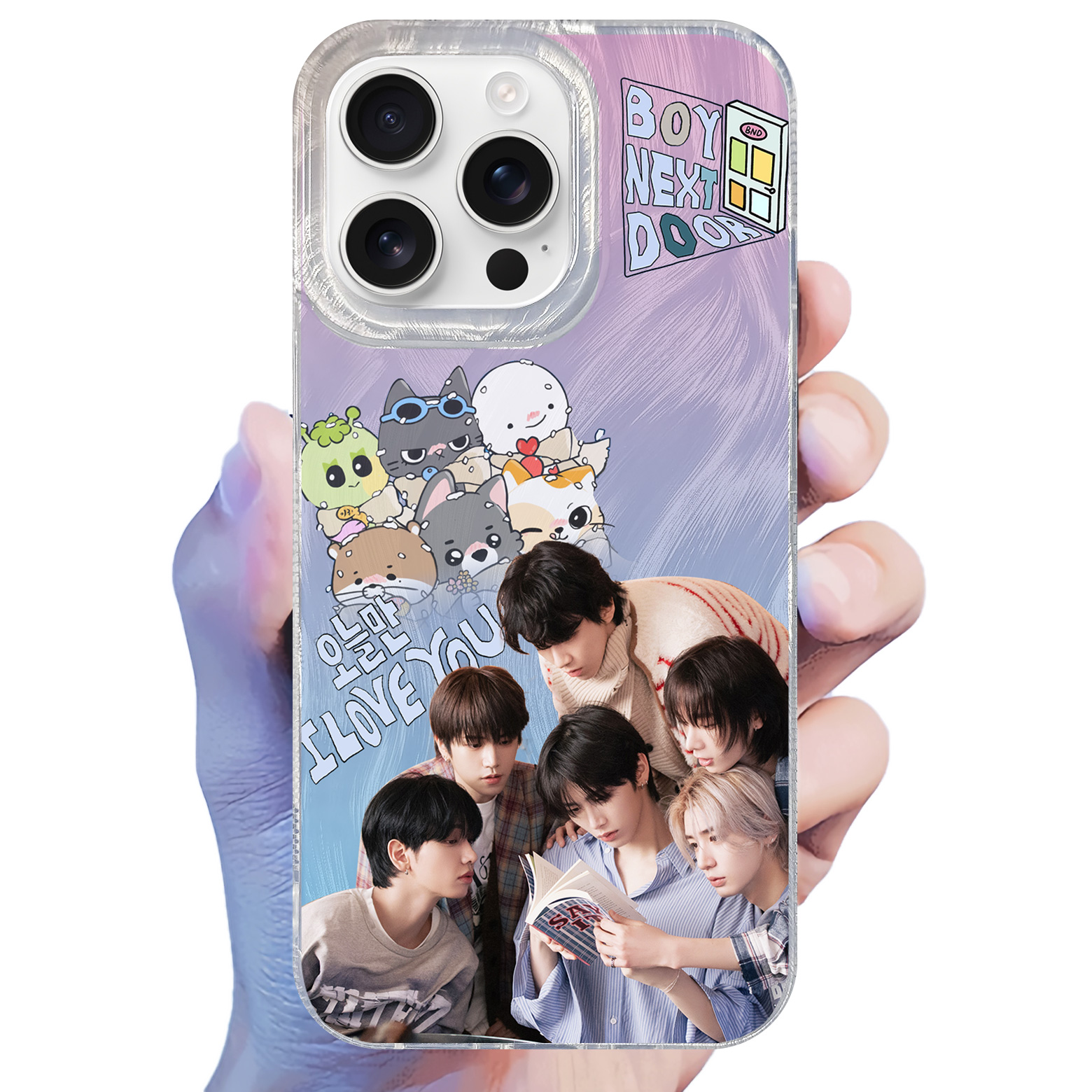 フェザーテクスチャーレーザーグラデーションスマートフォンケース【BOYNEXTDOOR/오늘만 I LOVE YOU (IF I SAY, I LOVE YOU)】