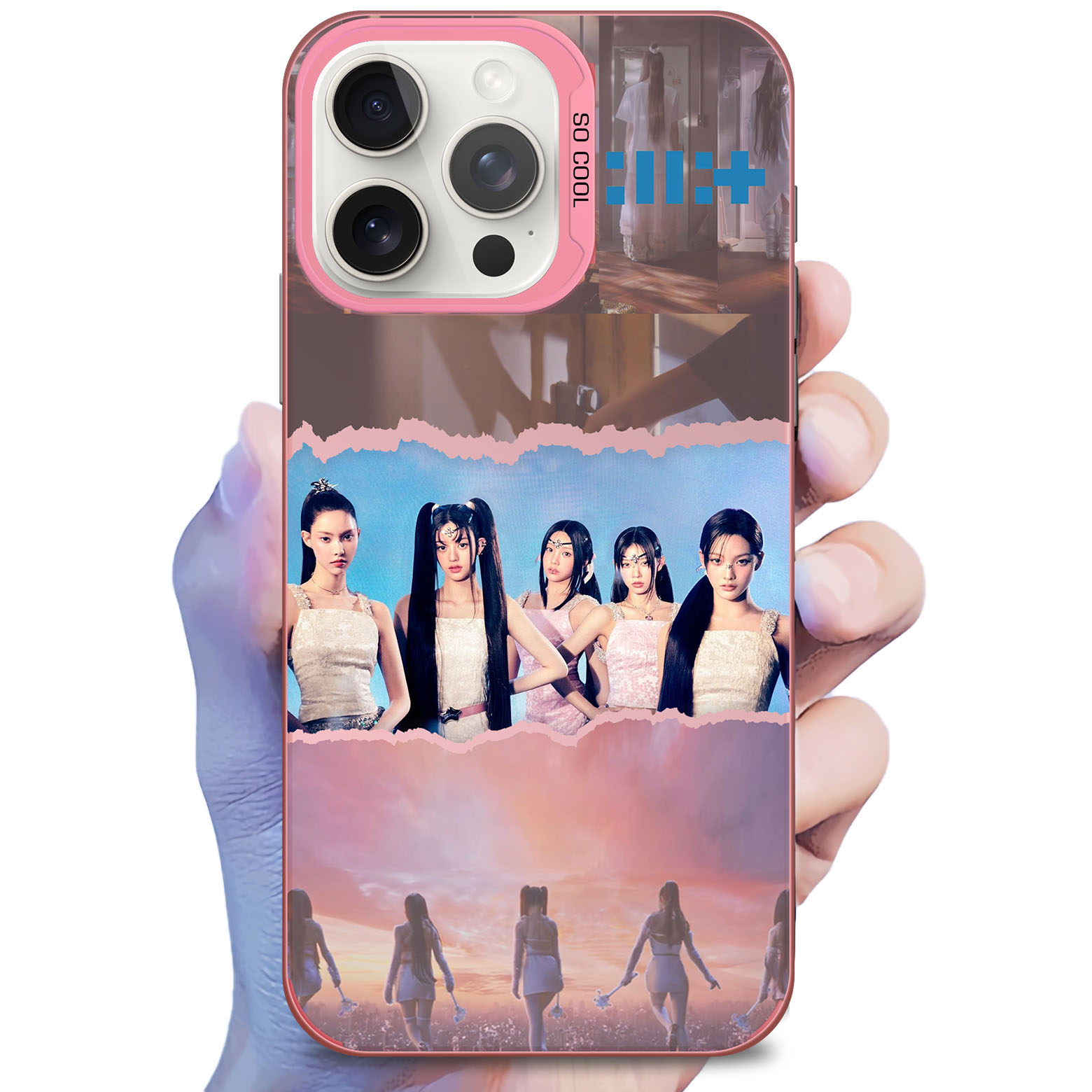 レーザーグラデーションスマートフォンケース-ピンク【ILLIT/bomb】-YITOTO™推し活がもっと楽しくなる