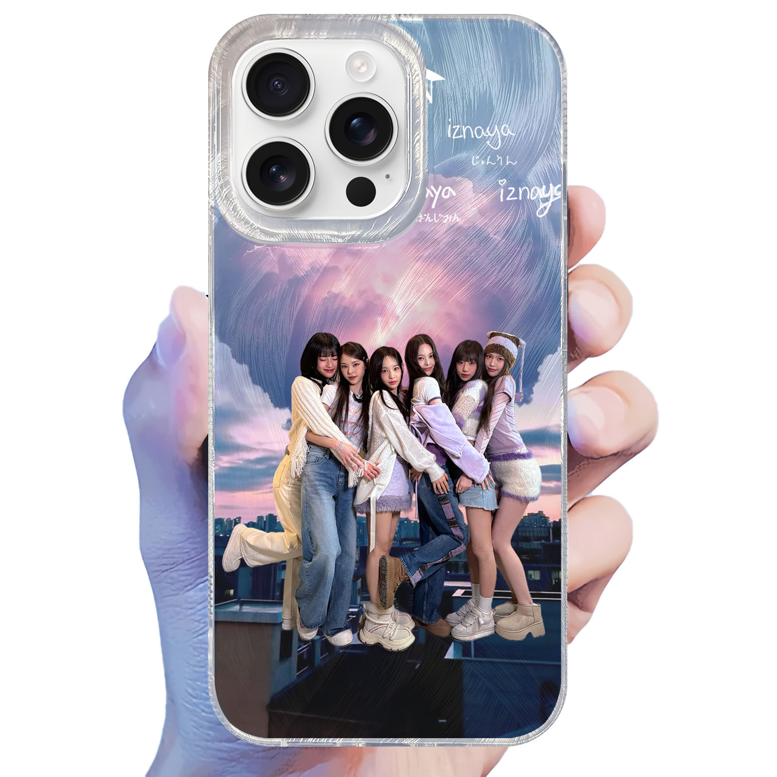 フェザーテクスチャーレーザーグラデーションスマートフォンケース【IZNA/SIGN】