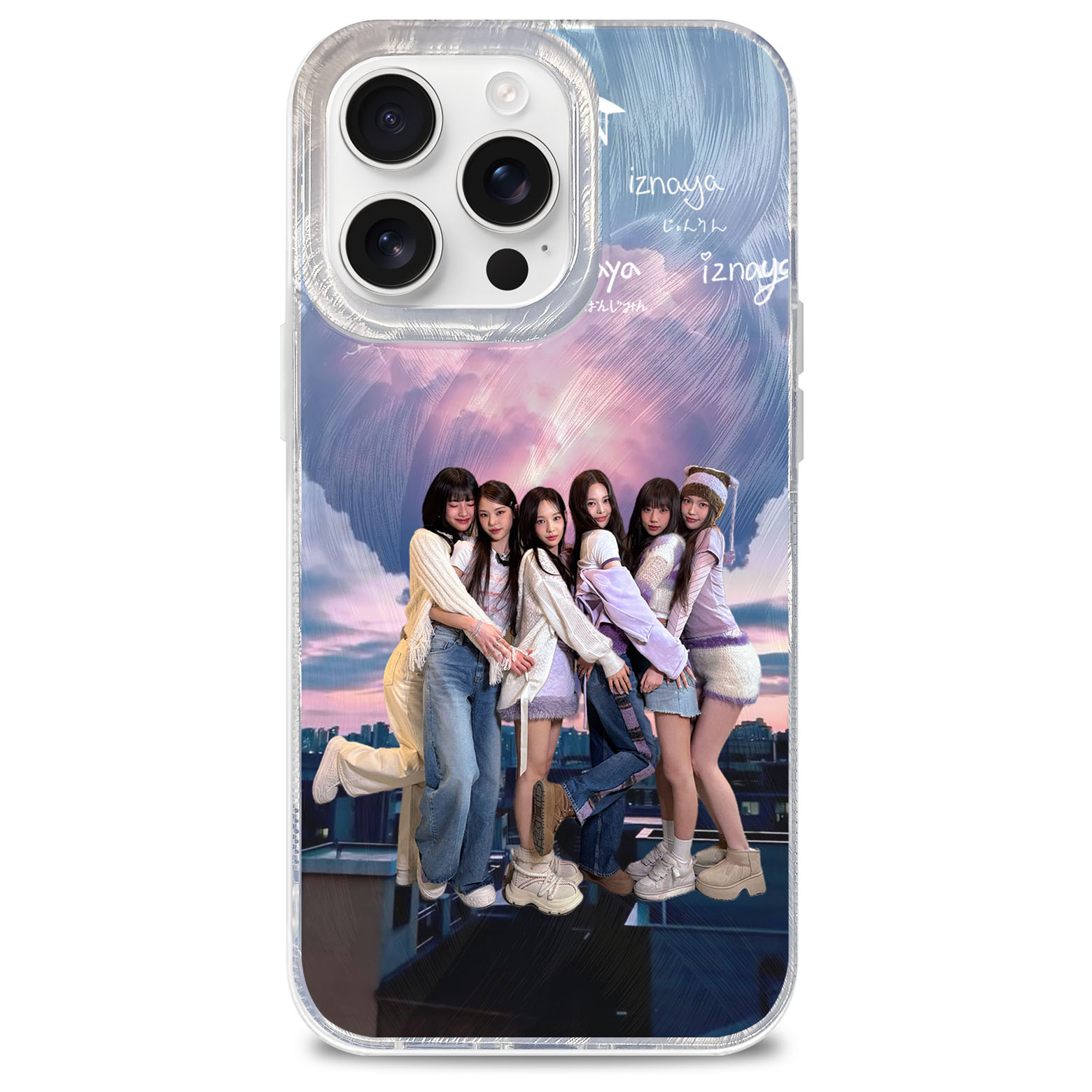 フェザーテクスチャーレーザーグラデーションスマートフォンケース【IZNA/SIGN】