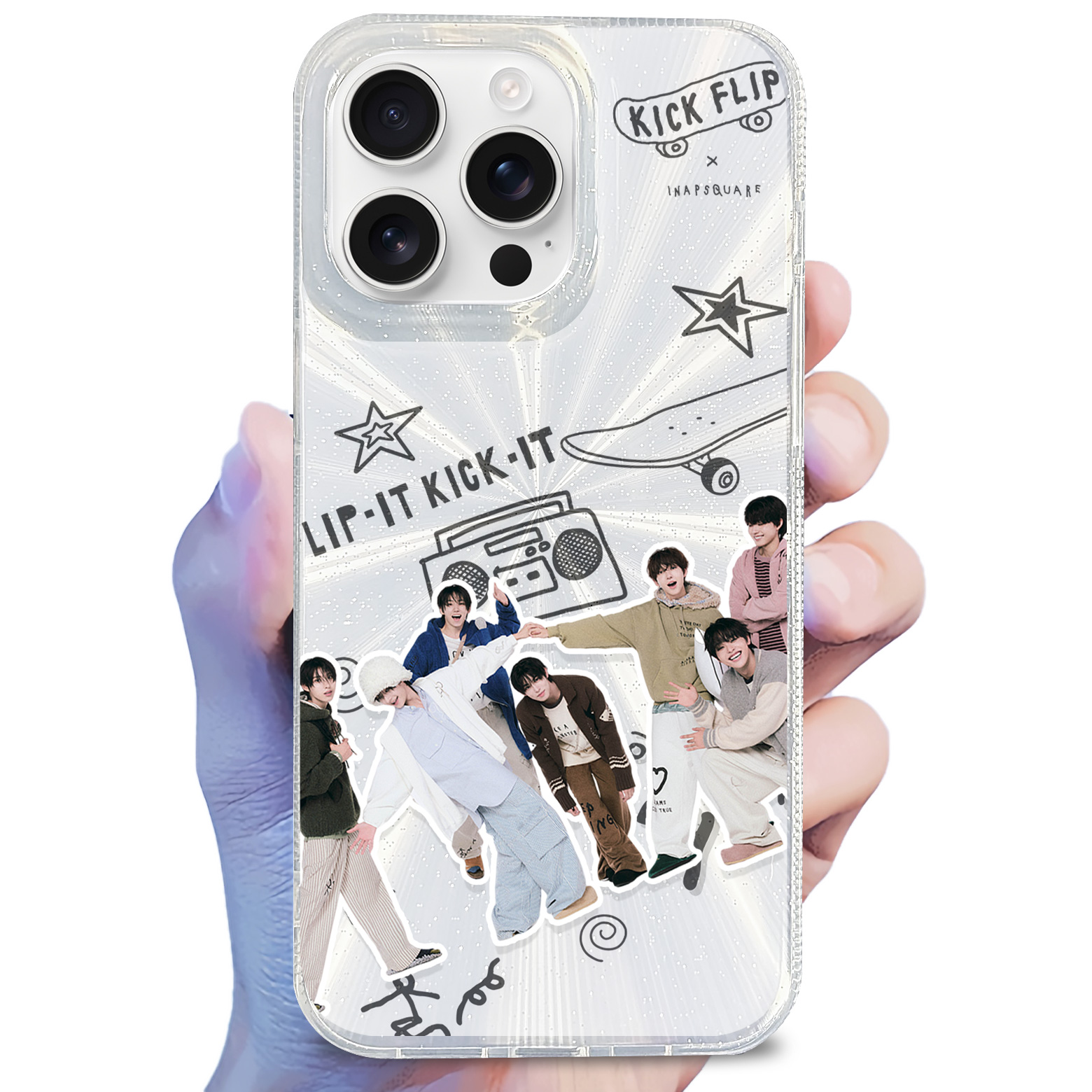 オーロラレーザーグラデーションスマートフォンケース【KickFlip/Flip it, Kick it!】