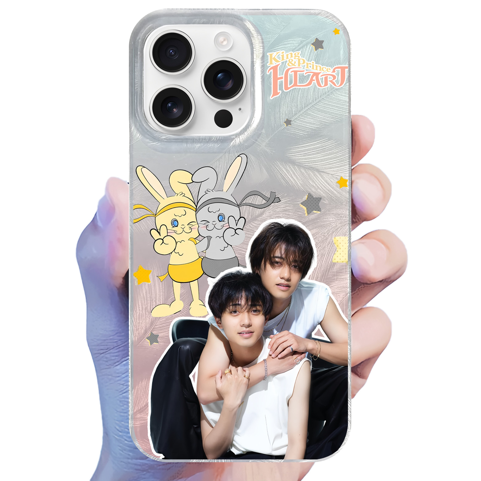 フェザーテクスチャーレーザーグラデーションスマートフォンケース【King&Prince/HEART】