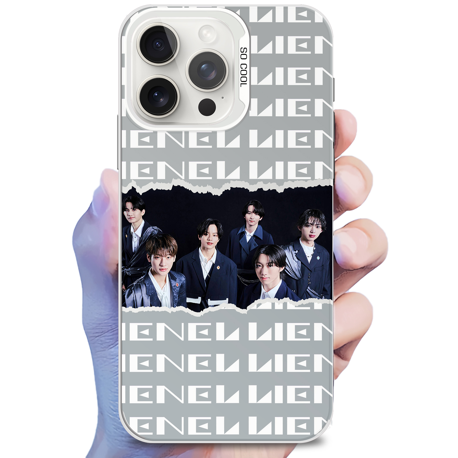 レーザーグラデーションスマートフォンケース-银【LIENEL】