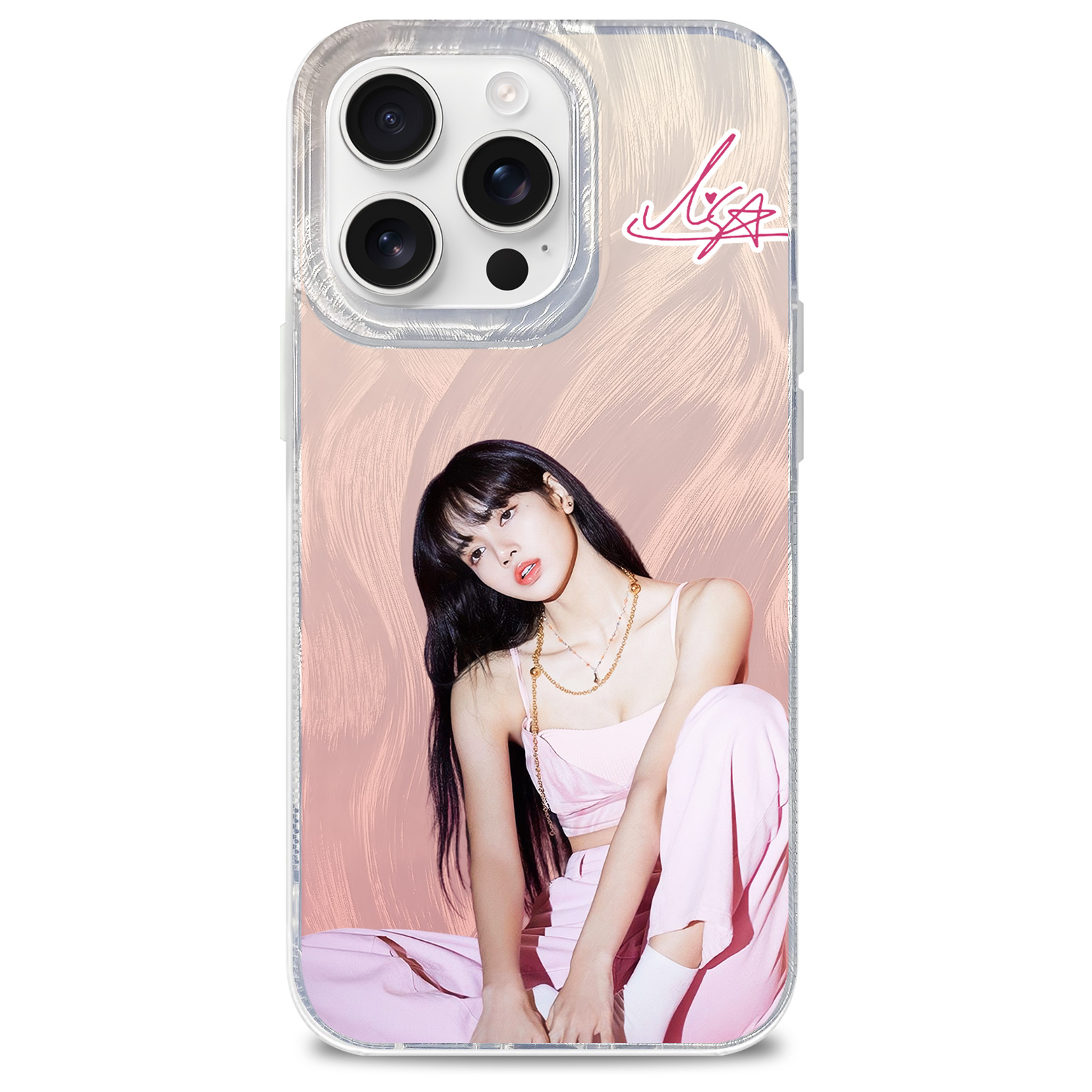 フェザーテクスチャーレーザーグラデーションスマートフォンケース【Lisa】