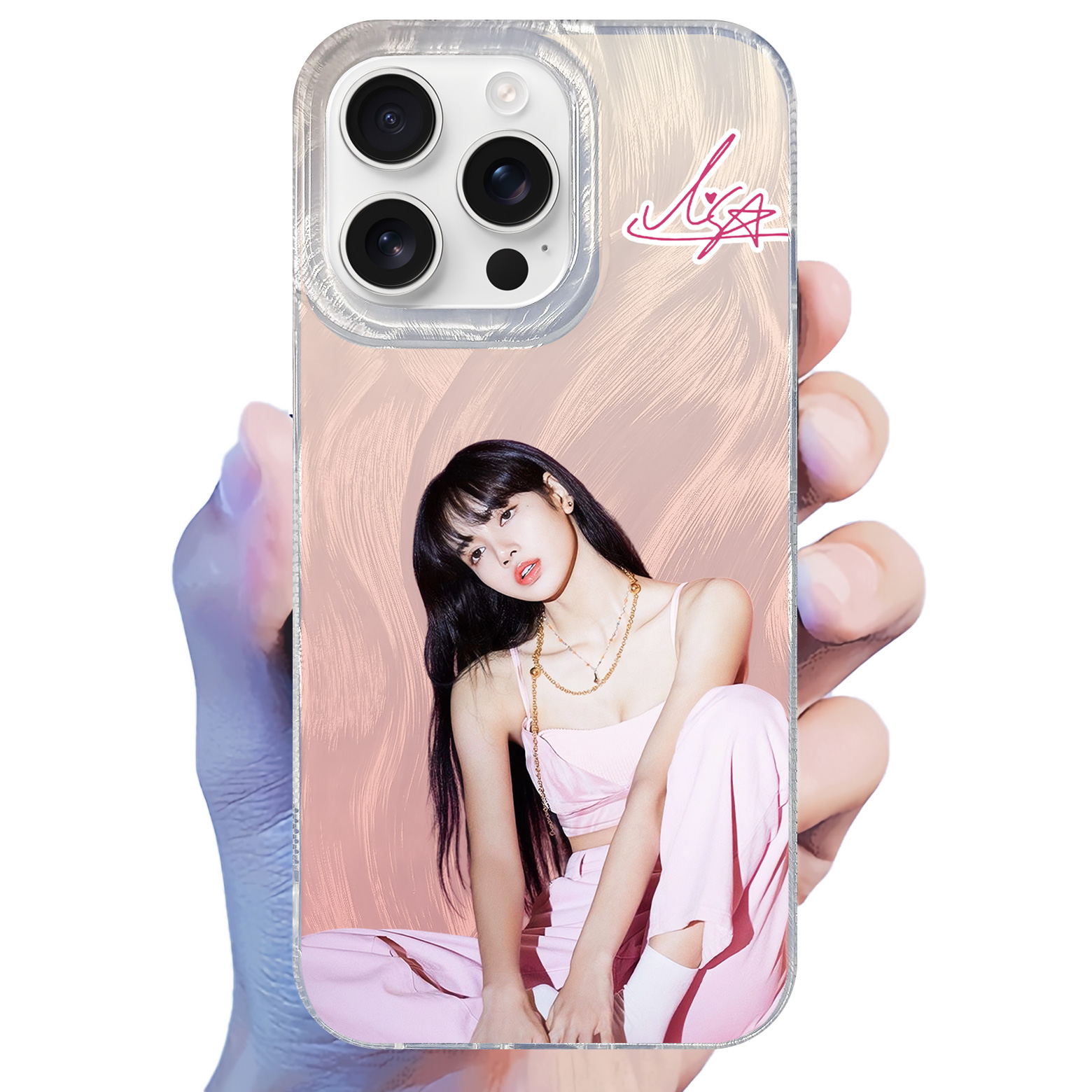 フェザーテクスチャーレーザーグラデーションスマートフォンケース【LISA】