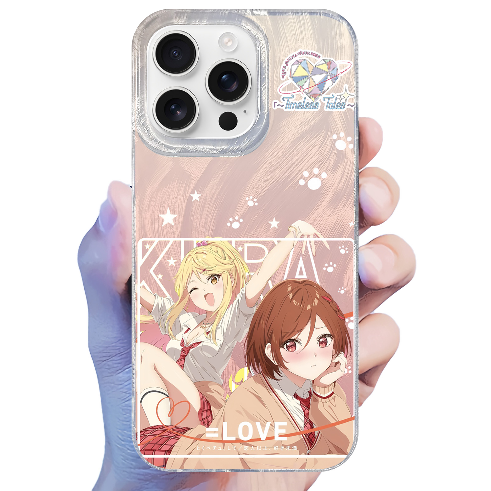 フェザーテクスチャーレーザーグラデーションスマートフォンケース【=love/とくべチュ、して／恋人以上、好き未満】