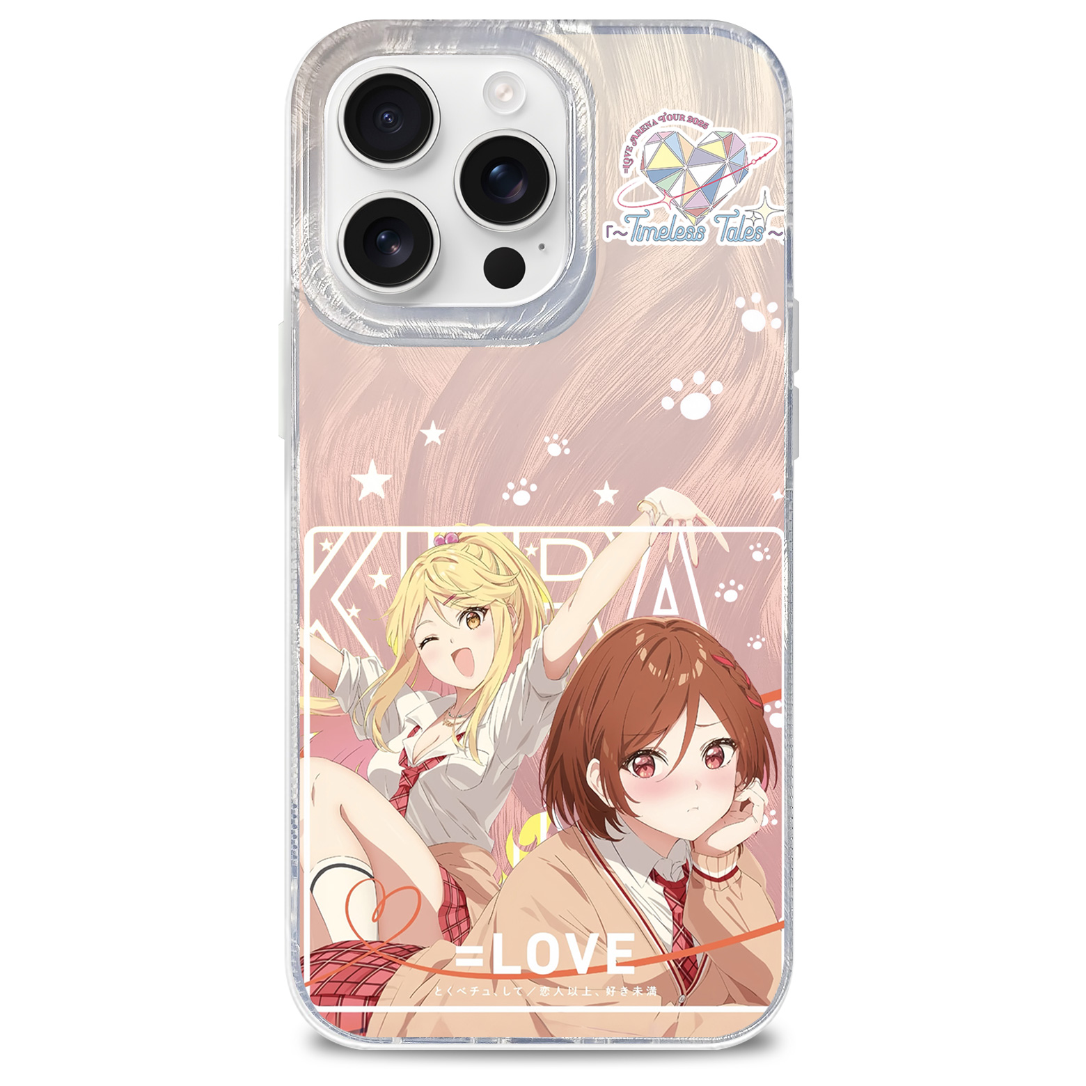 フェザーテクスチャーレーザーグラデーションスマートフォンケース【=love/とくべチュ、して／恋人以上、好き未満】