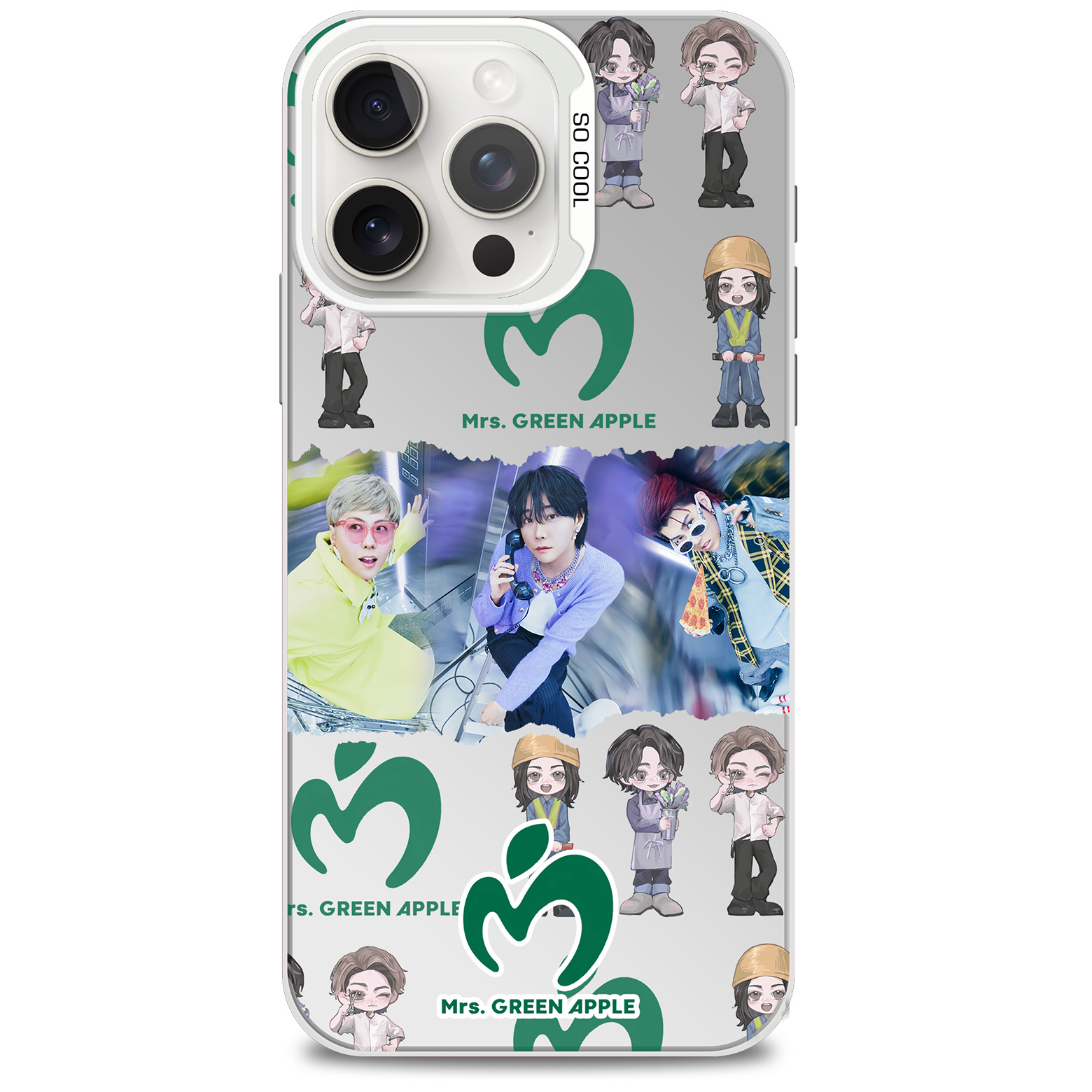 レーザーグラデーションスマートフォンケース-銀【MRSGREENAPPLE】