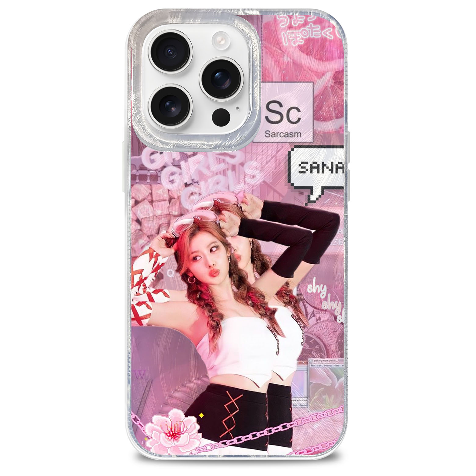 フェザーテクスチャーレーザーグラデーションスマートフォンケース【SANA/TWICE/MISAMO】