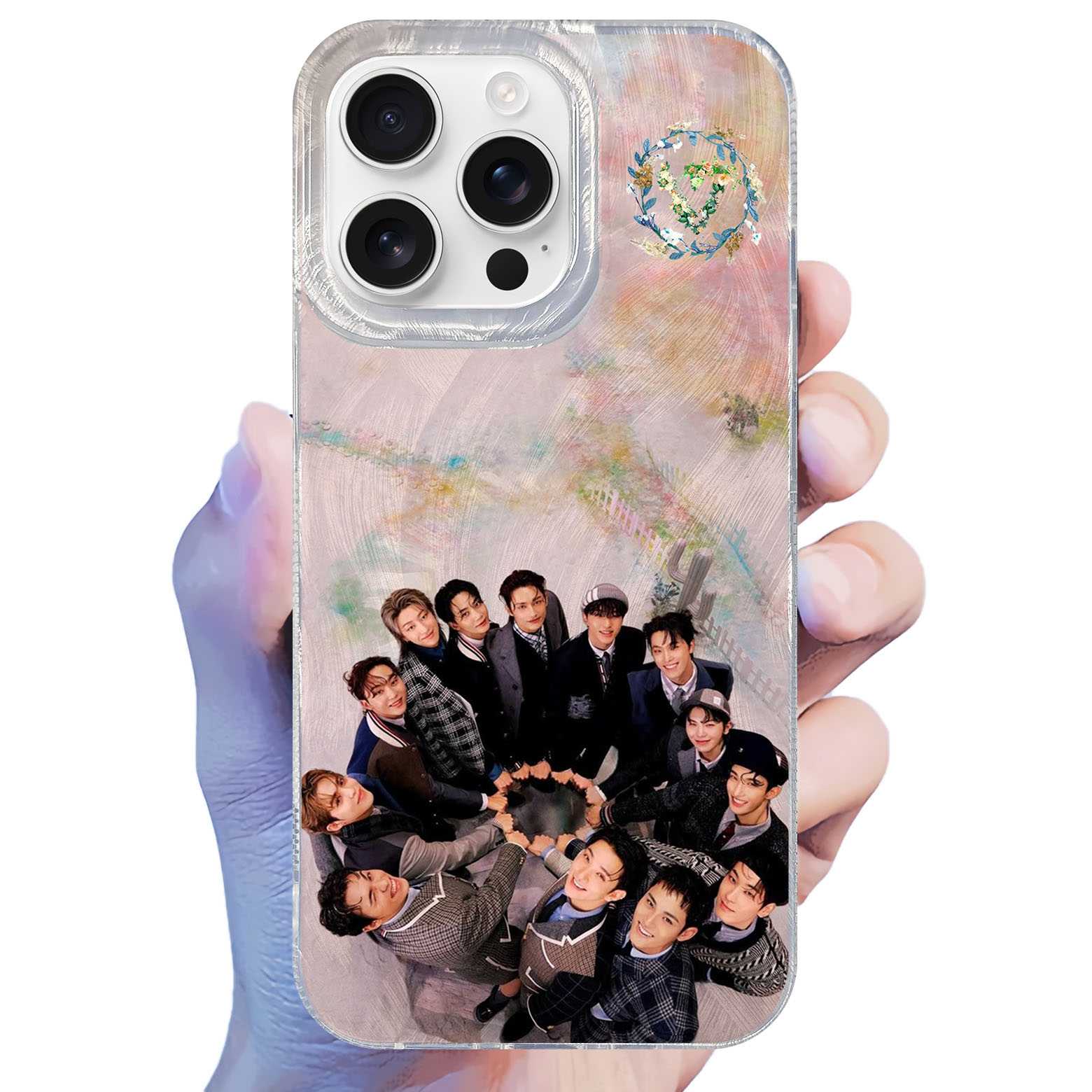 フェザーテクスチャーレーザーグラデーションスマートフォンケース【SEVENTEEN】-YITOTO™推し活がもっと楽しくなる