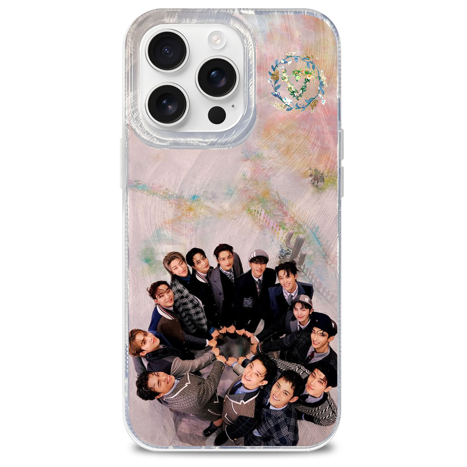 フェザーテクスチャーレーザーグラデーションスマートフォンケース【SEVENTEEN】