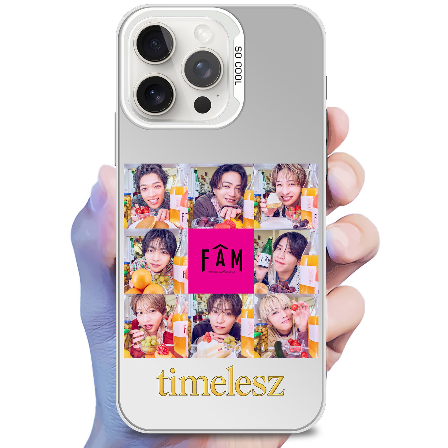 レーザーグラデーションスマートフォンケース-銀【timelesz/FAM】-YITOTO™推し活がもっと楽しくなる