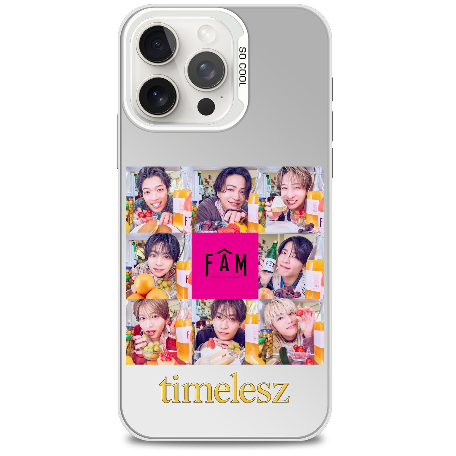 レーザーグラデーションスマートフォンケース-銀【timelesz/FAM】-YITOTO™推し活がもっと楽しくなる