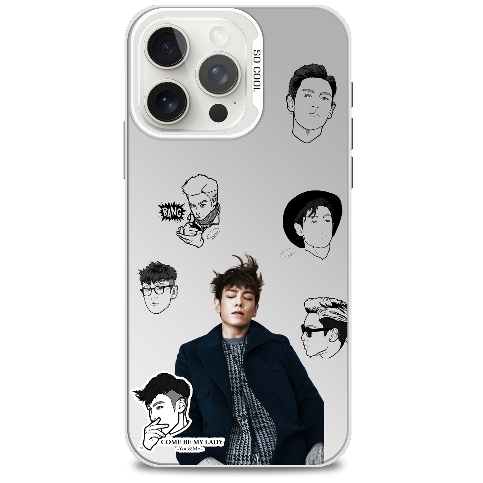 レーザーグラデーションスマートフォンケース-銀【T.O.P】-YITOTO™推し活がもっと楽しくなる