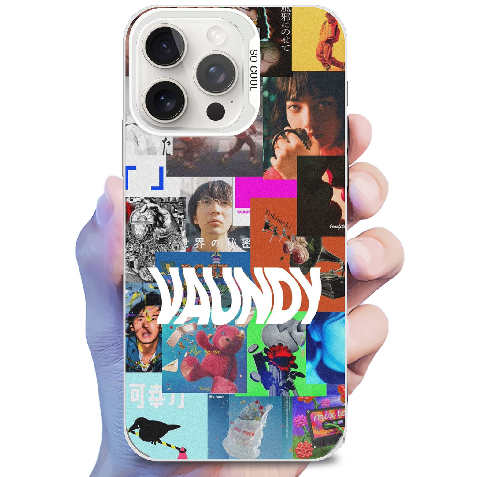 レーザーグラデーションスマートフォンケース-銀【Vaundy