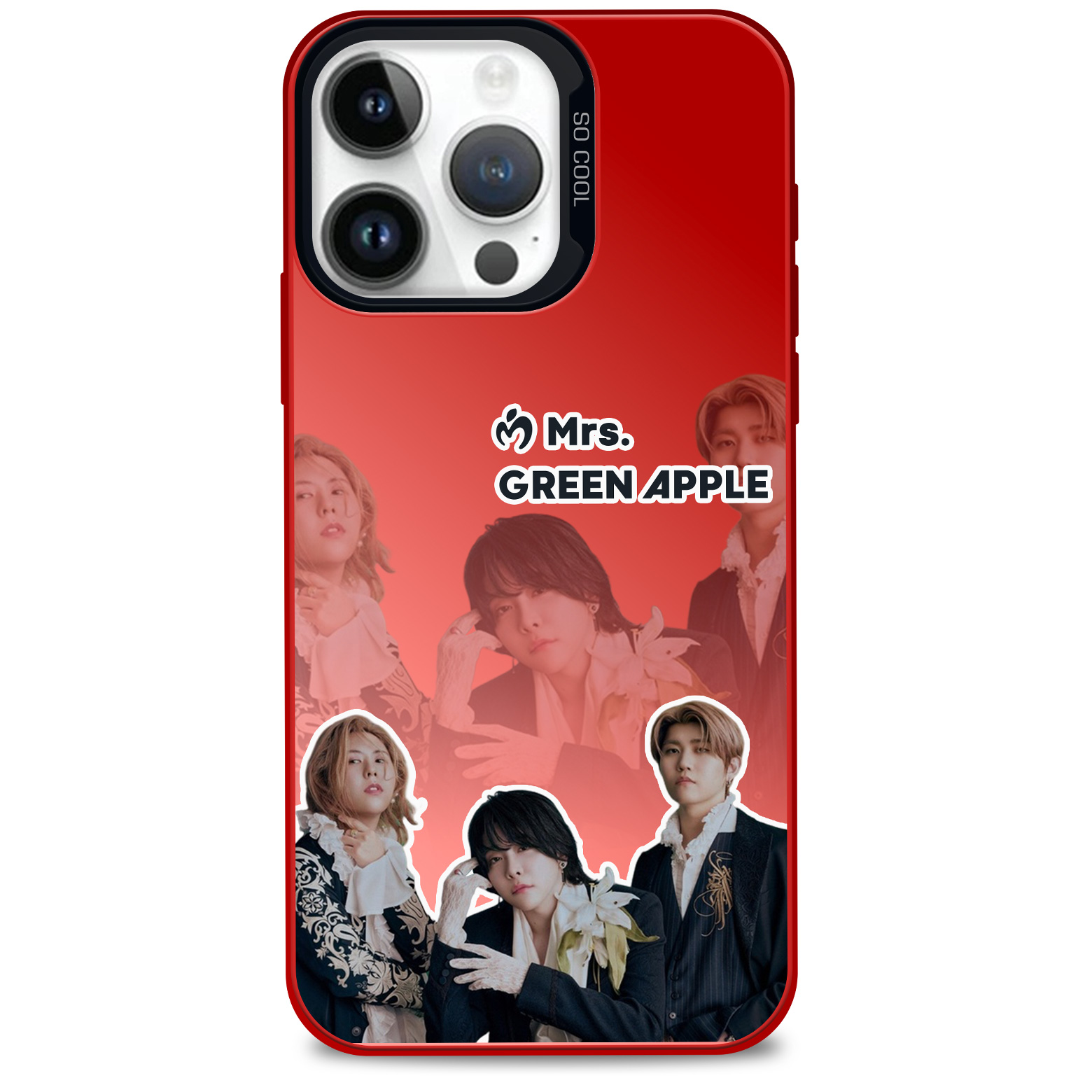 レーザーグラデーションスマートフォンケース-赤【MrsGREENAPPLE】
