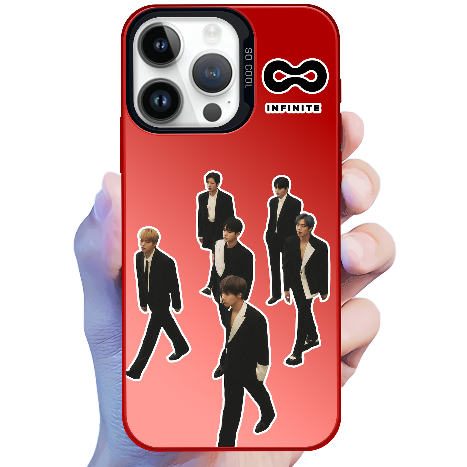 レーザーグラデーションスマートフォンケース-赤【INFINITE】2種類