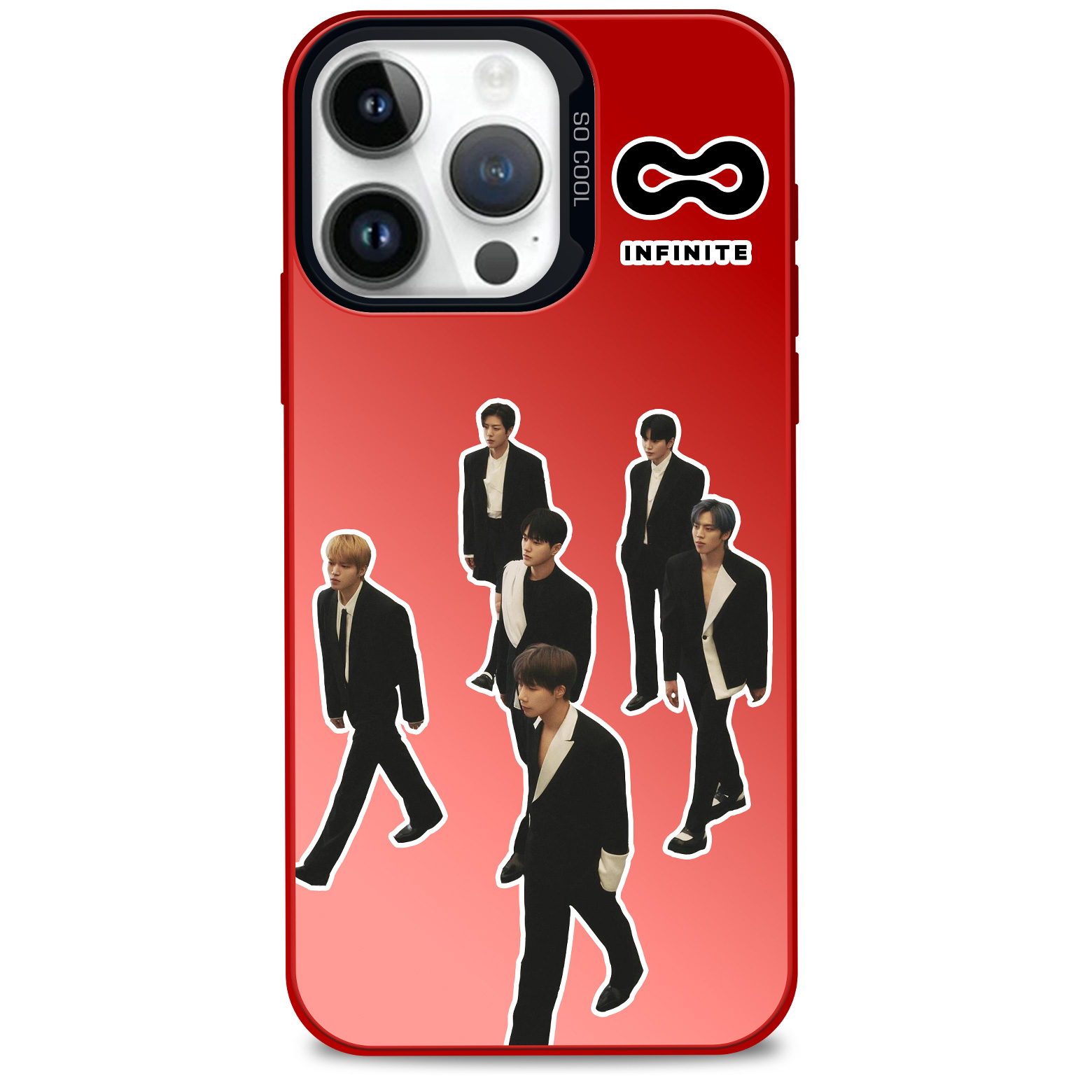 レーザーグラデーションスマートフォンケース-赤【INFINITE】2種類