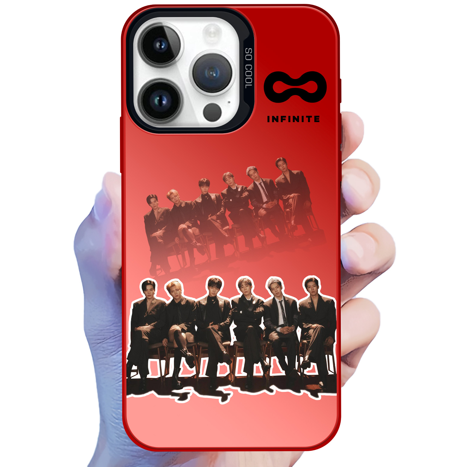 レーザーグラデーションスマートフォンケース-赤【INFINITE】2種類