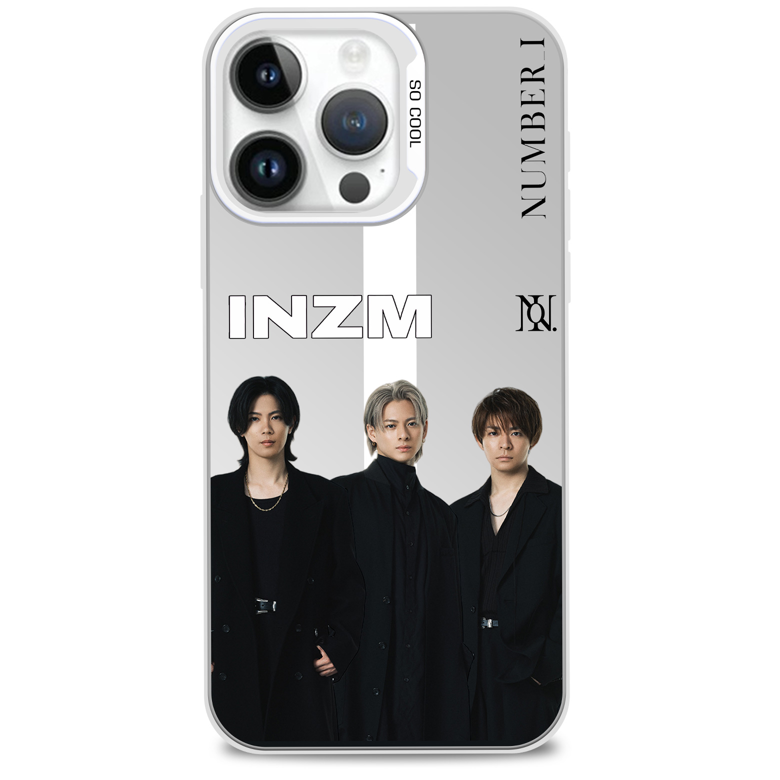 レーザーグラデーションスマートフォンケース-銀【Number-i/INZM】