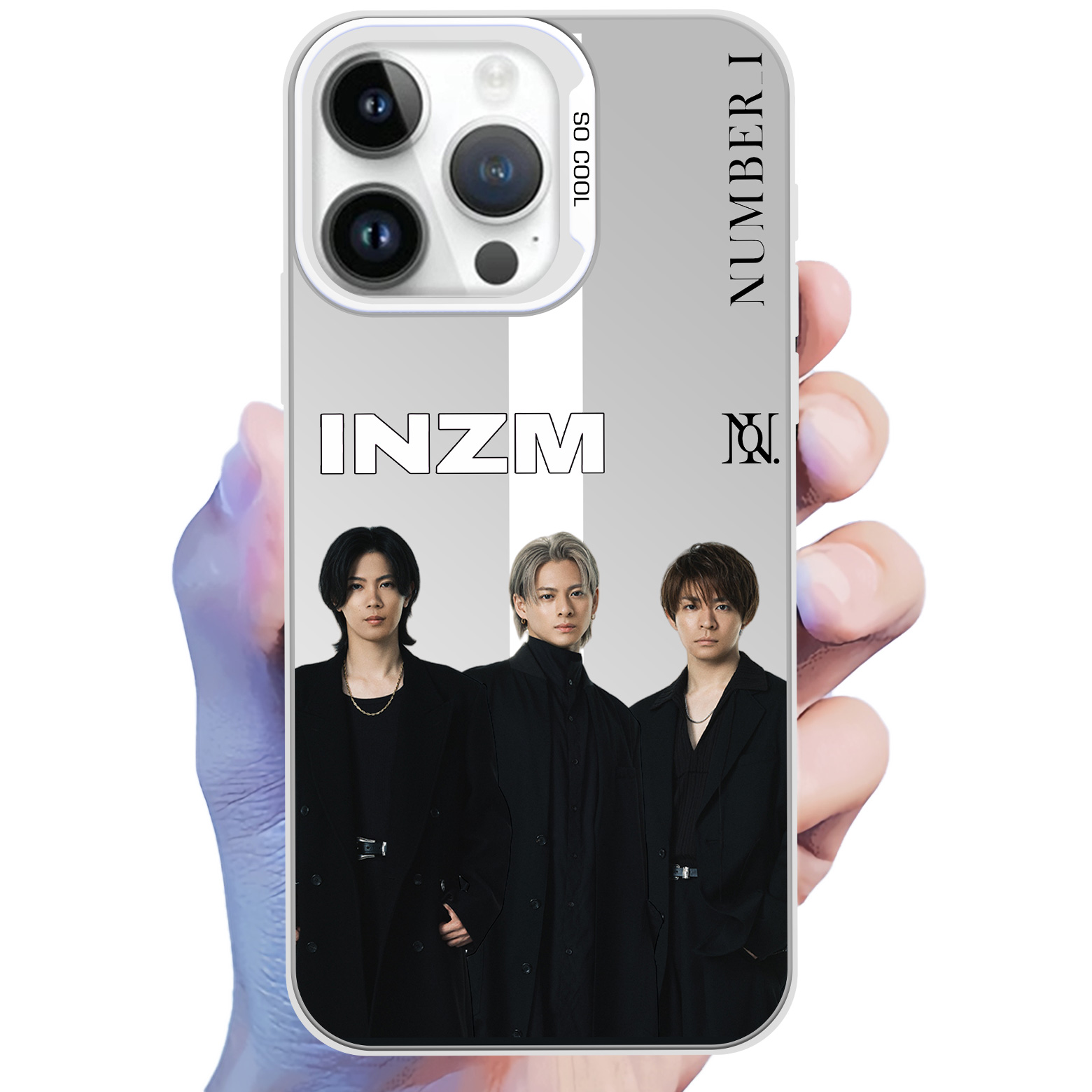 レーザーグラデーションスマートフォンケース-銀【Number-i/INZM】