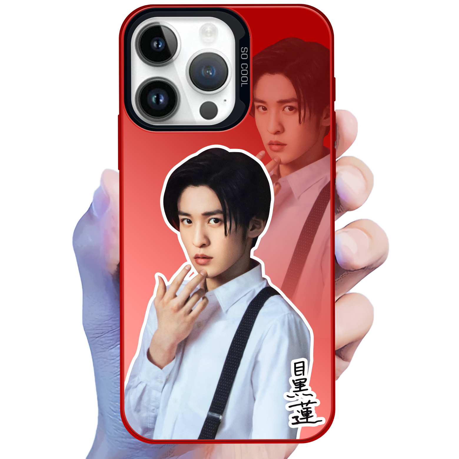 レーザーグラデーションスマートフォンケース-赤【目黒蓮/SNOWMAN】