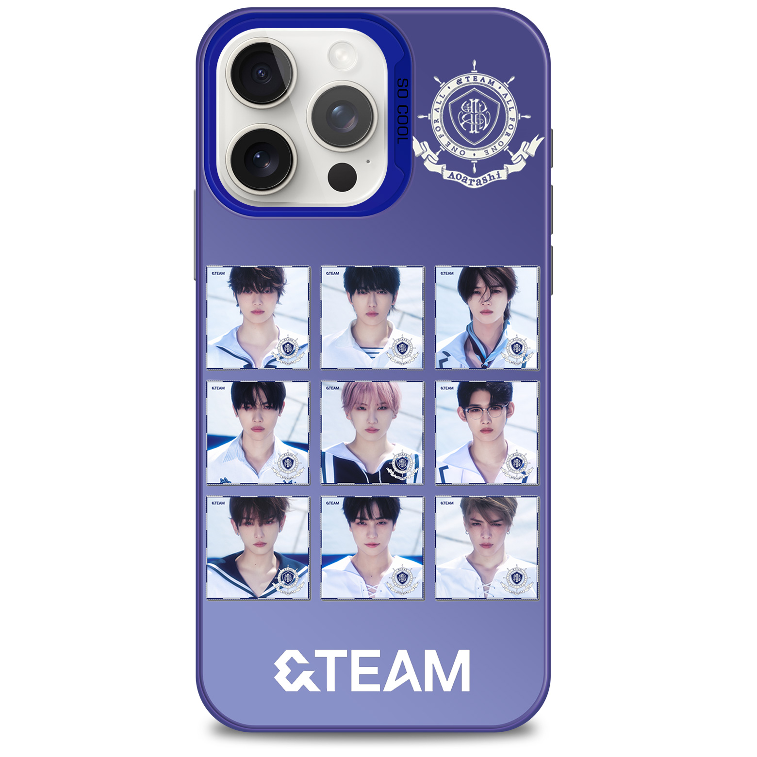 レーザーグラデーションスマートフォンケース-青【&TEAM】