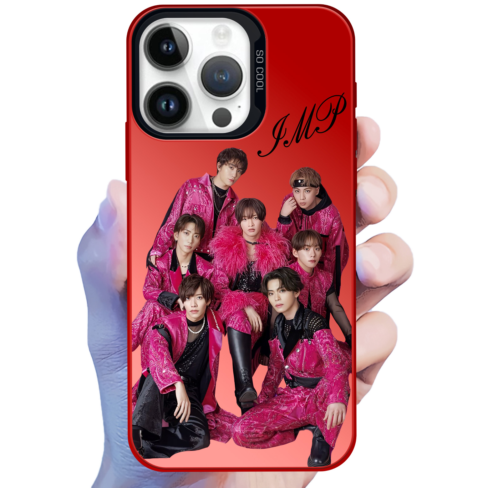 レーザーグラデーションスマートフォンケース-赤【IMP.】2種類