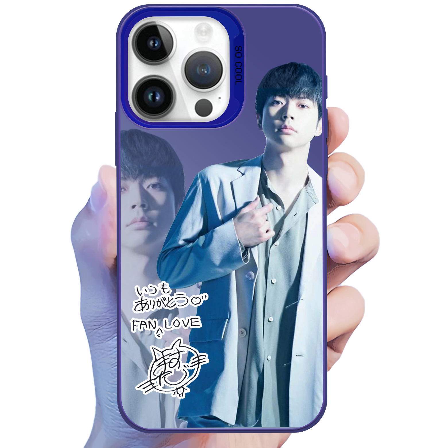 レーザーグラデーションスマートフォンケース-青【NEWS/増田貴久】