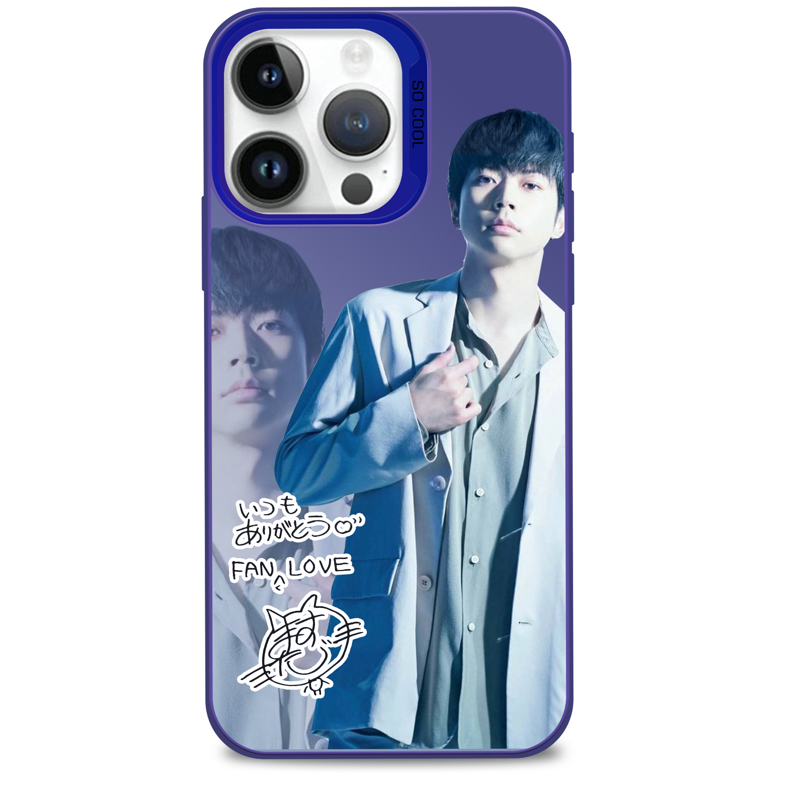 レーザーグラデーションスマートフォンケース-青【NEWS/増田貴久】